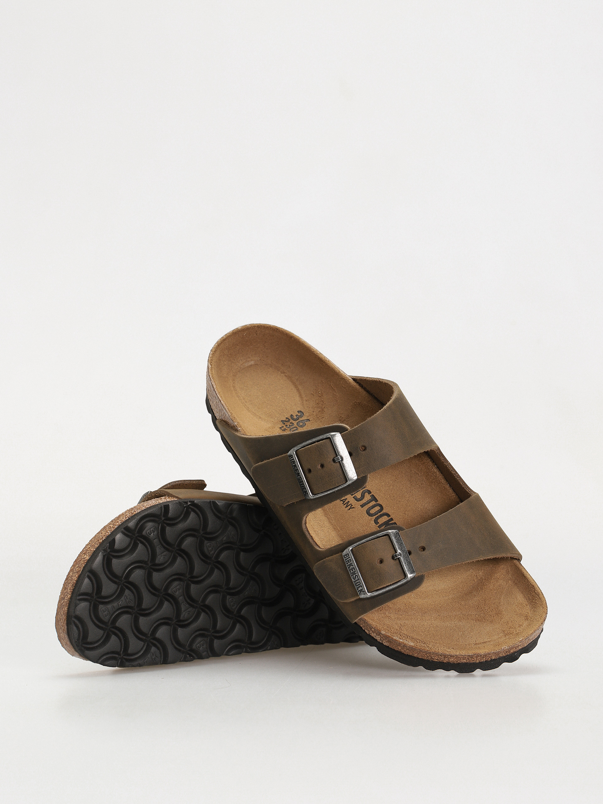 Șlapi Birkenstock Arizona Oiled Leather Narrow Wmn (faded khaki)
