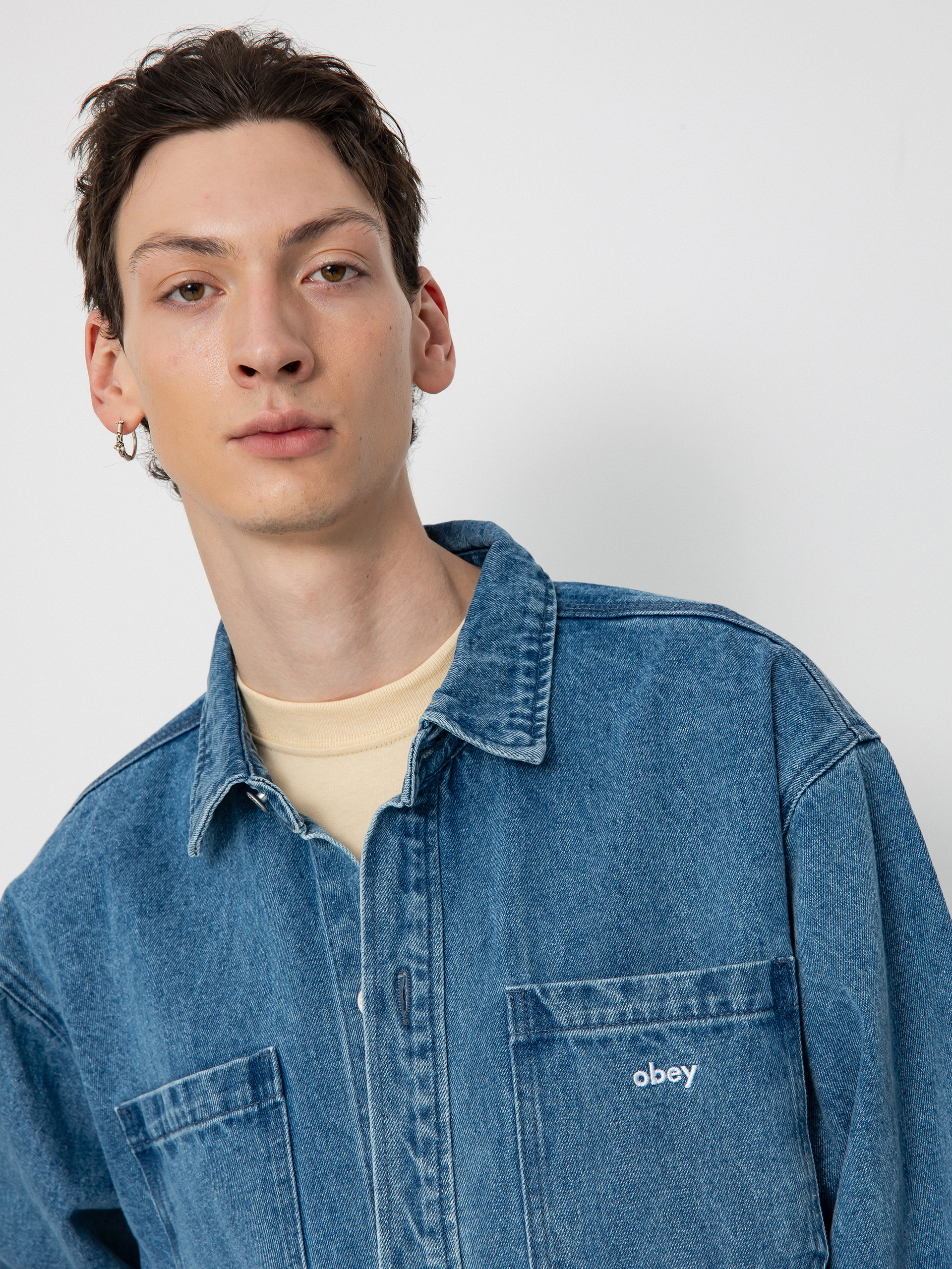 Geacă OBEY Winston (light indigo)