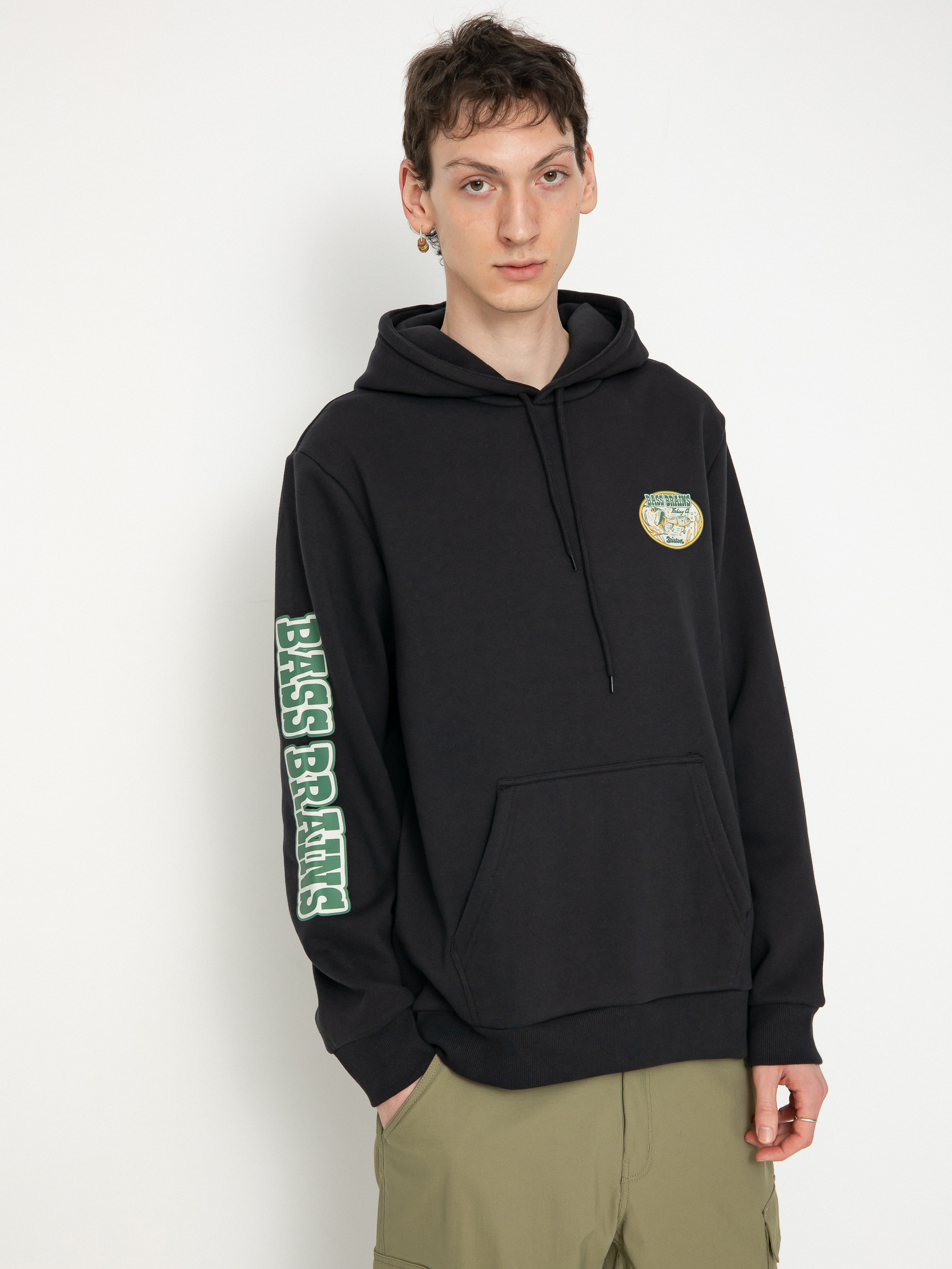 Hanorac cu glugă Brixton Bass Brains Swim HD (black)