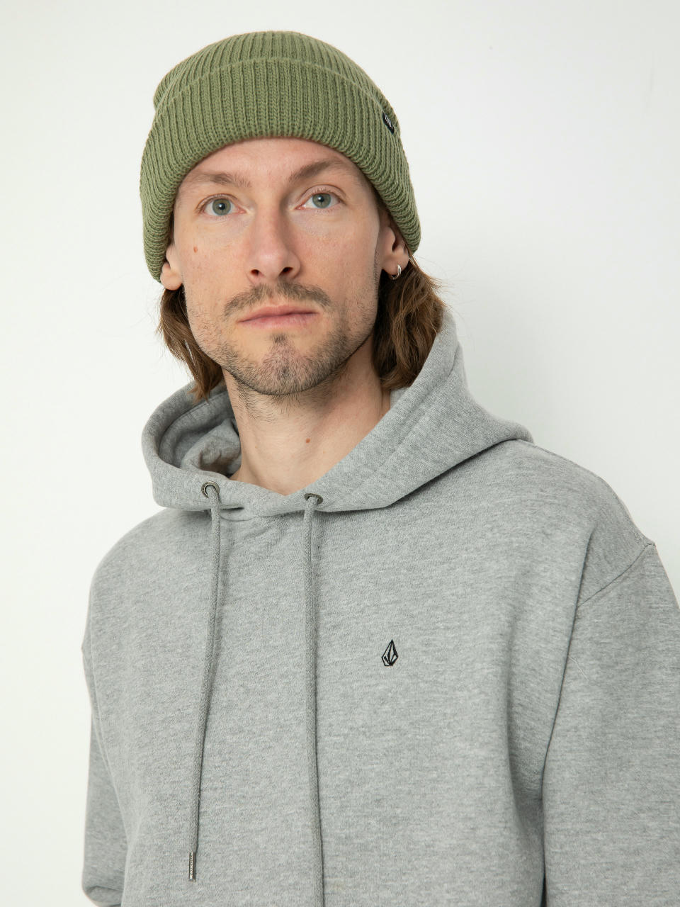 Hanorac cu glugă Volcom Single Stone HD (heather grey)