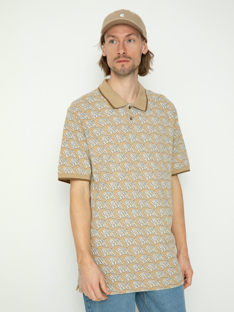 Tricou polo Vans Lewis Mills (incense)