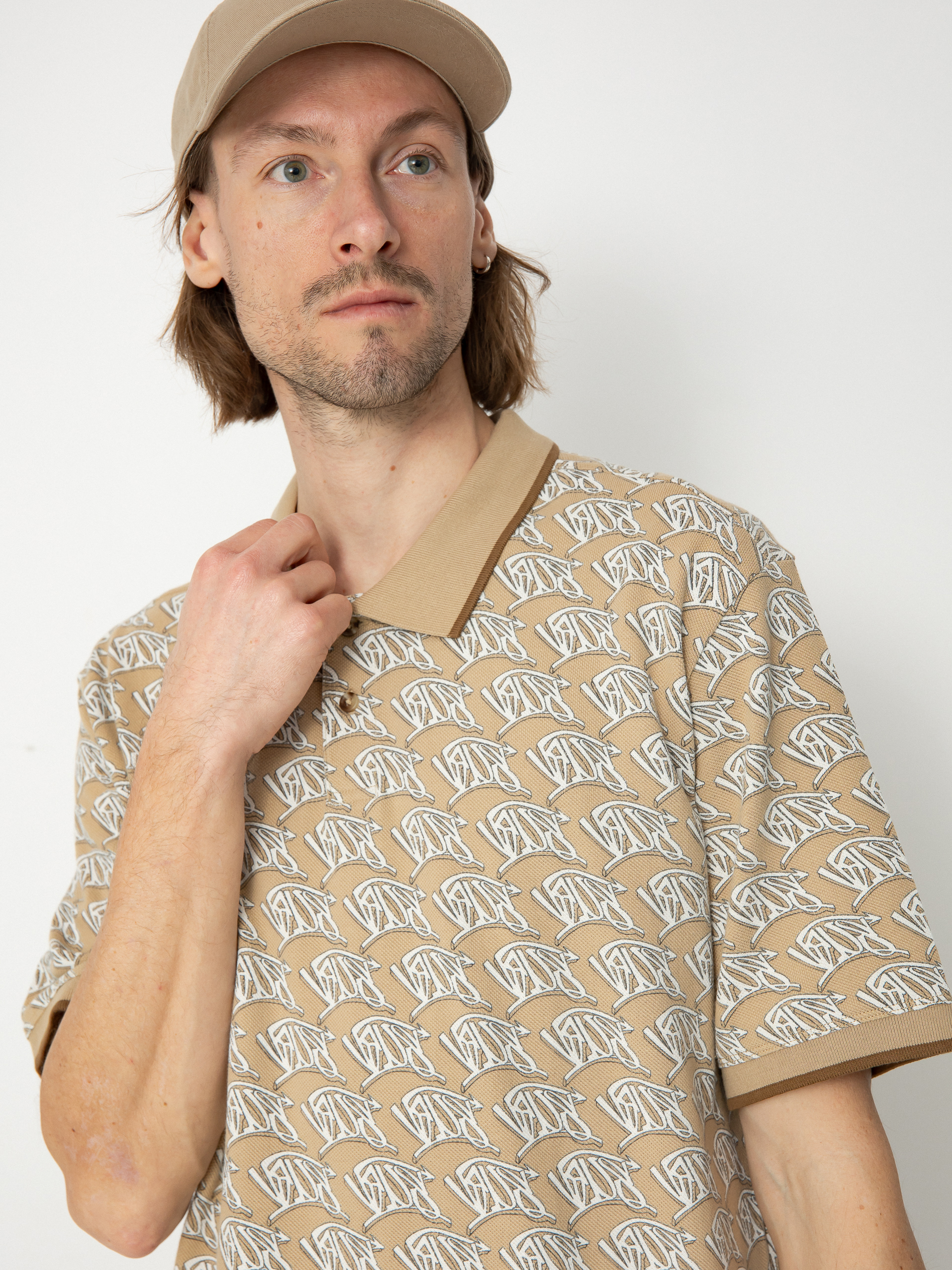 Tricou polo Vans Lewis Mills (incense)