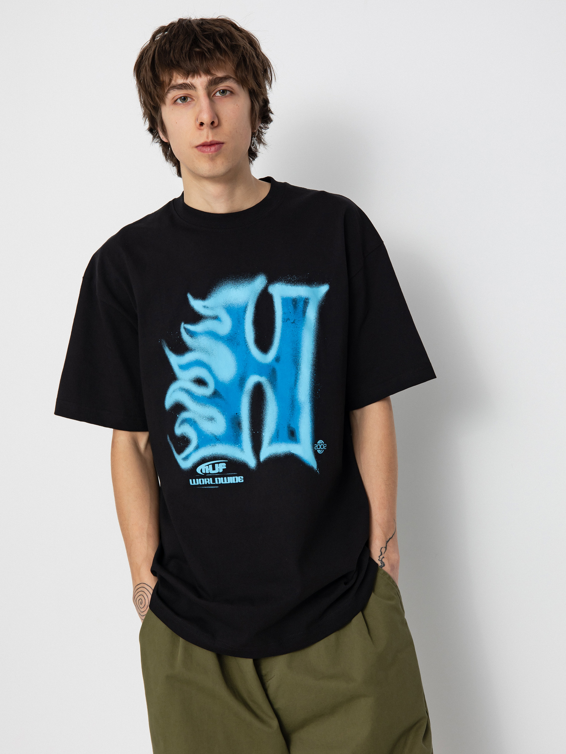 Tricou HUF Heat Wave (black)