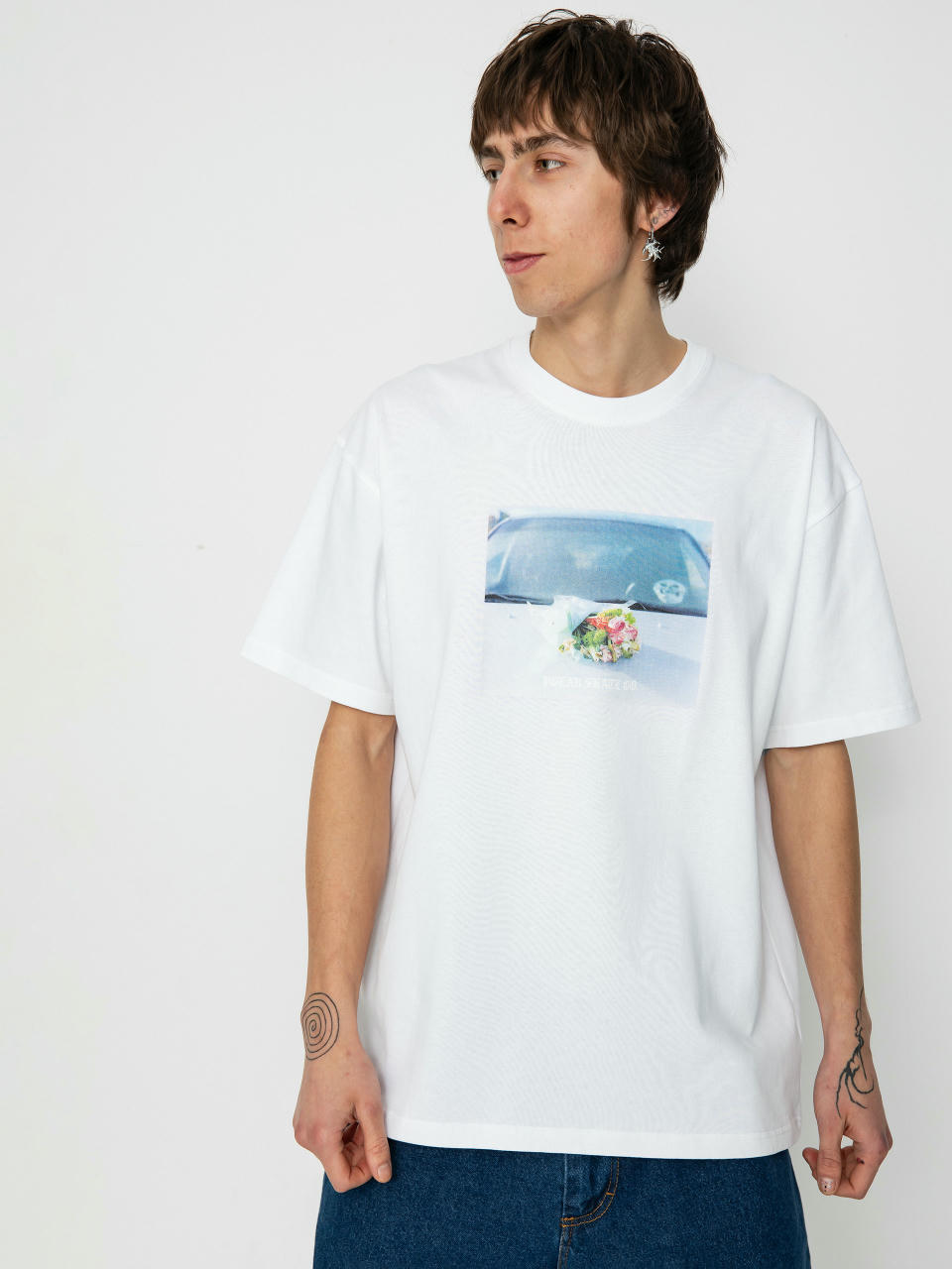 Tricou Polar Skate Dead Flowers (white)