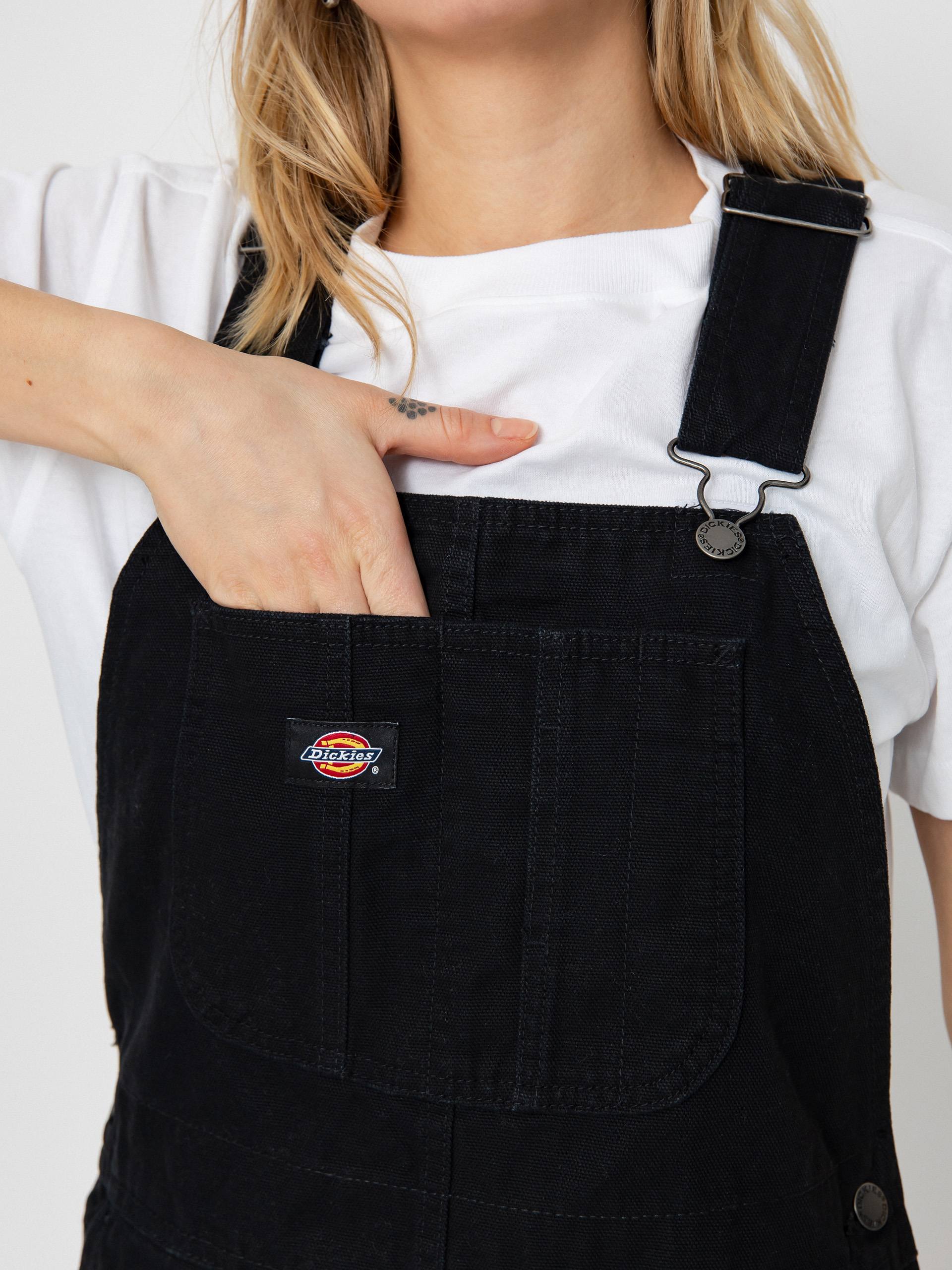 Șort Dickies Duck Canvas Bib Wmn (stone washed black)