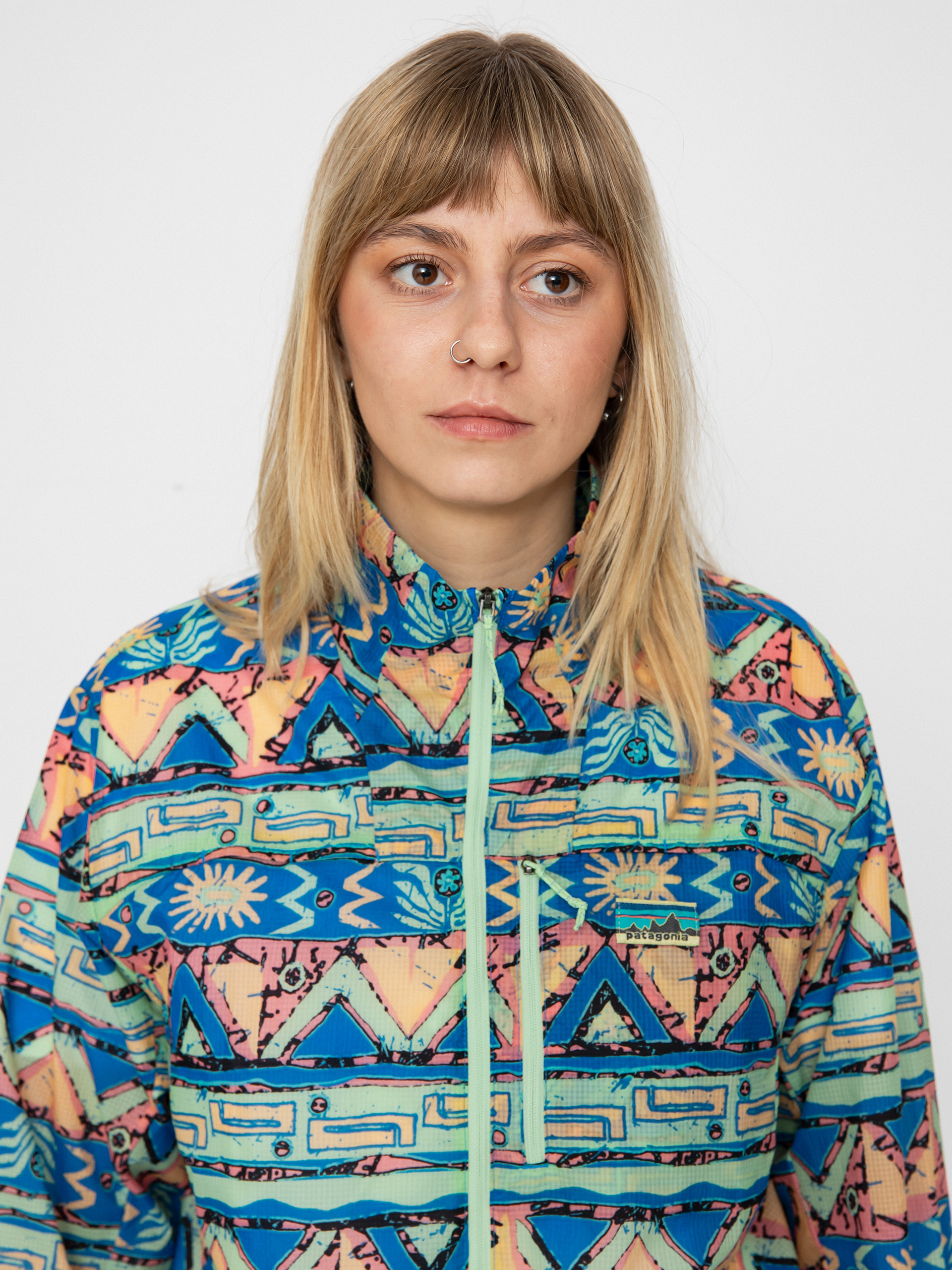 Geacă Patagonia Houdini Stash Wmn (high hopes geo salamander green)