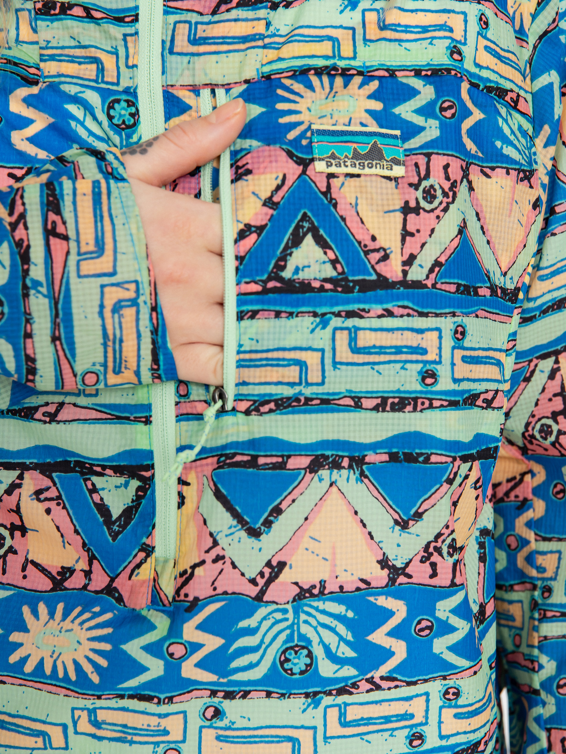 Geacă Patagonia Houdini Stash Wmn (high hopes geo salamander green)