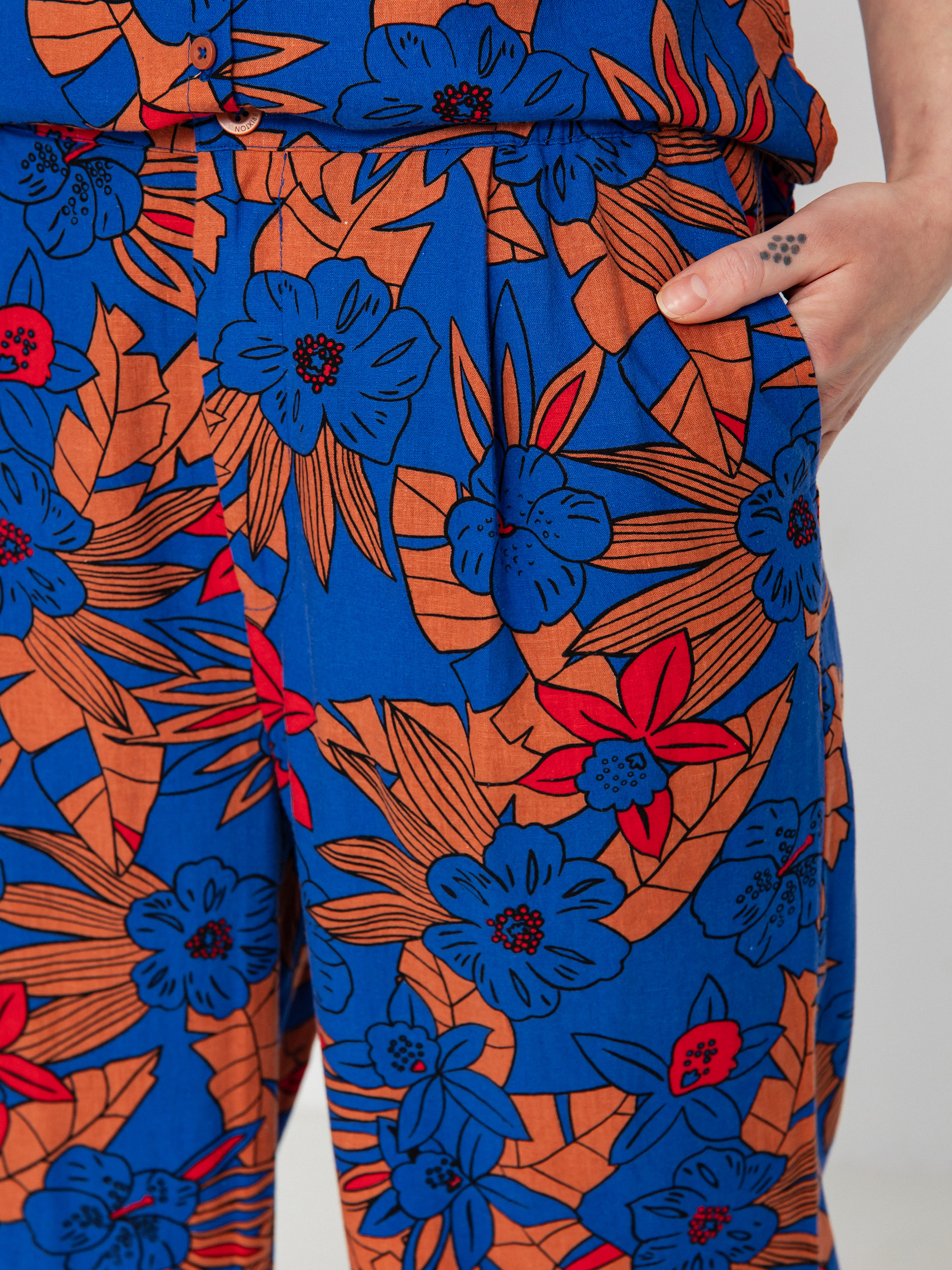 Pantaloni Brixton Mercado Linen Wmn (terracotta)