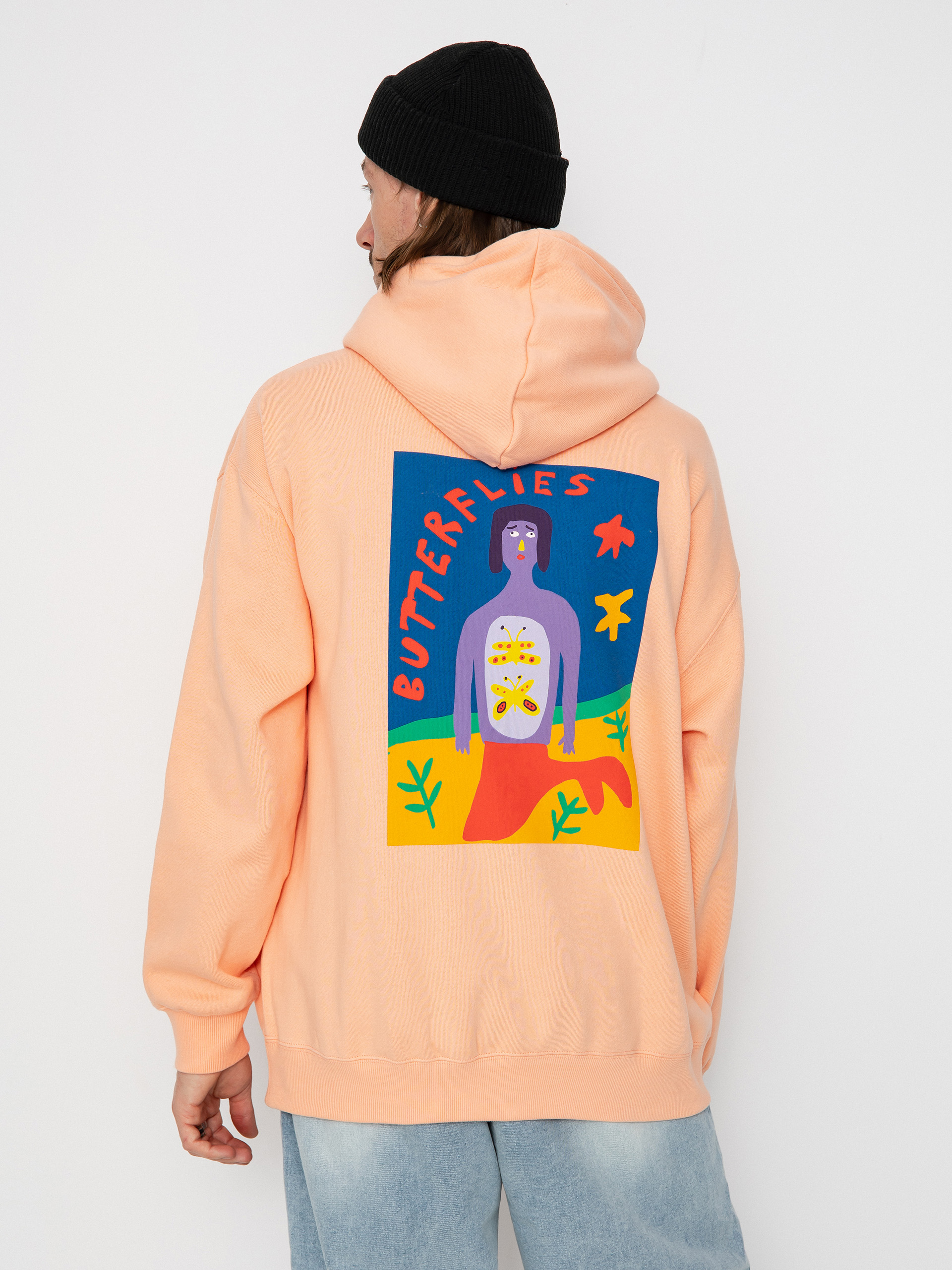 Hanorac cu glugă Volcom Fa Arthur Longo 2 HD (salmon)