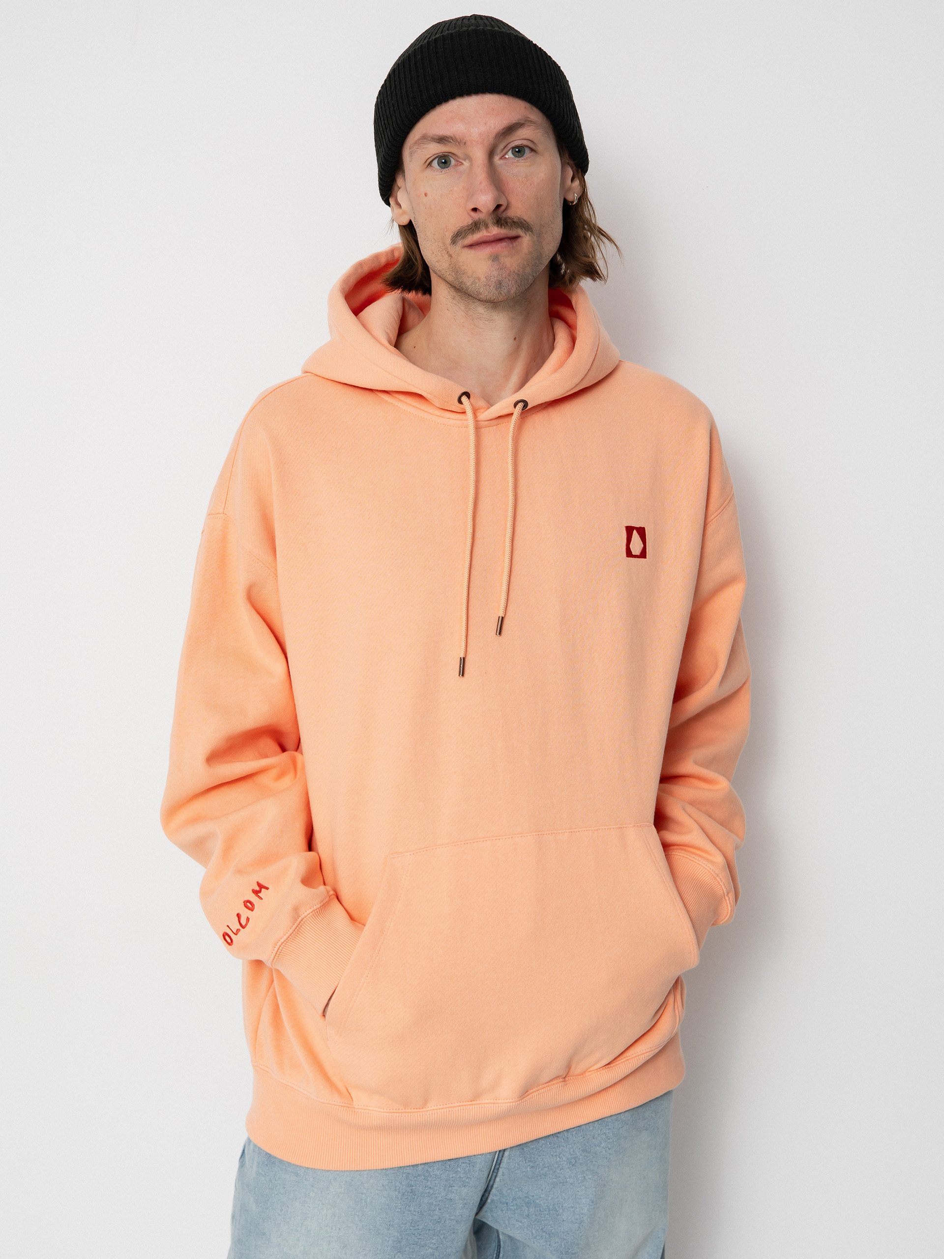 Hanorac cu glugă Volcom Fa Arthur Longo 2 HD (salmon)