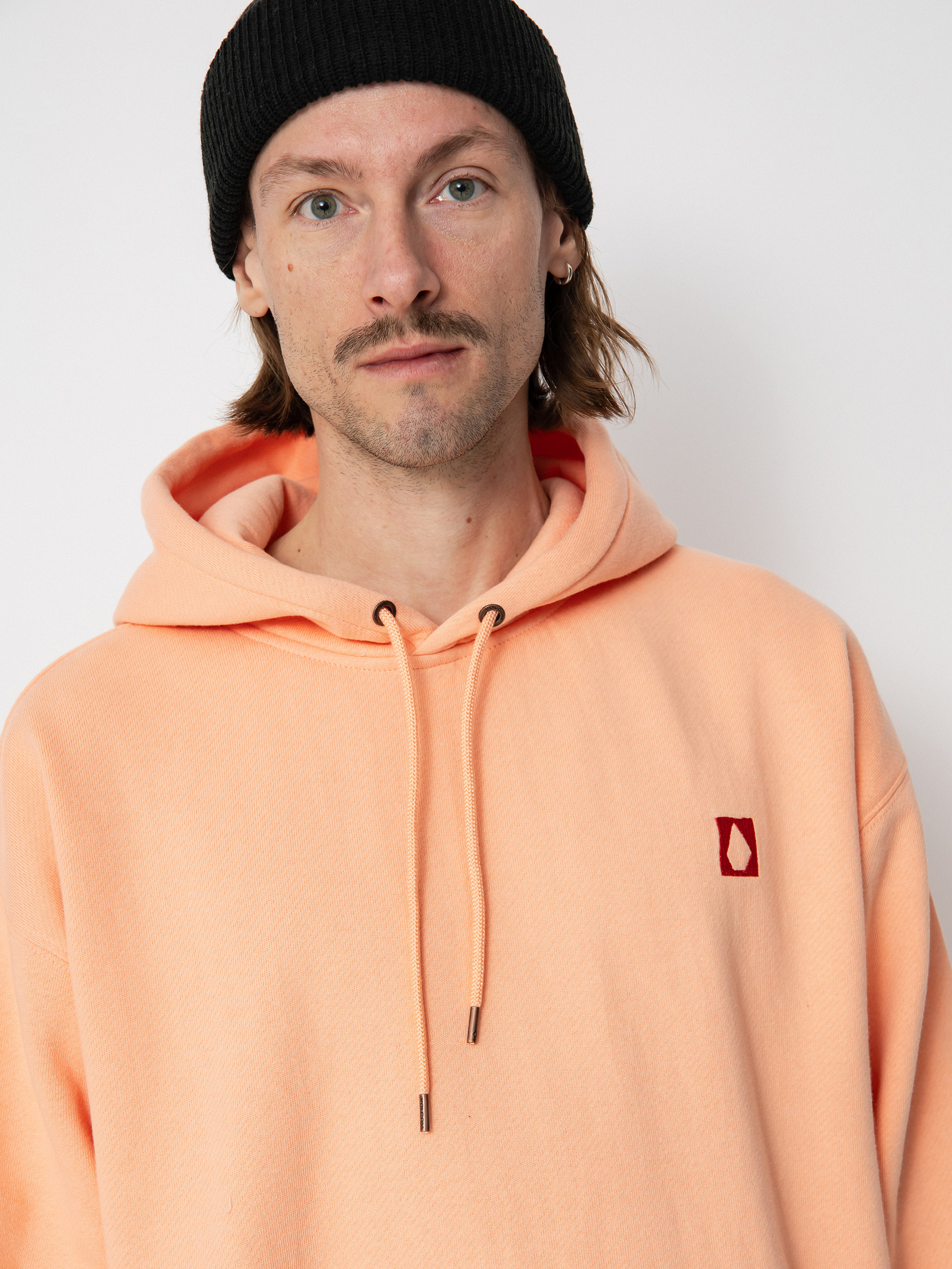 Hanorac cu glugă Volcom Fa Arthur Longo 2 HD (salmon)