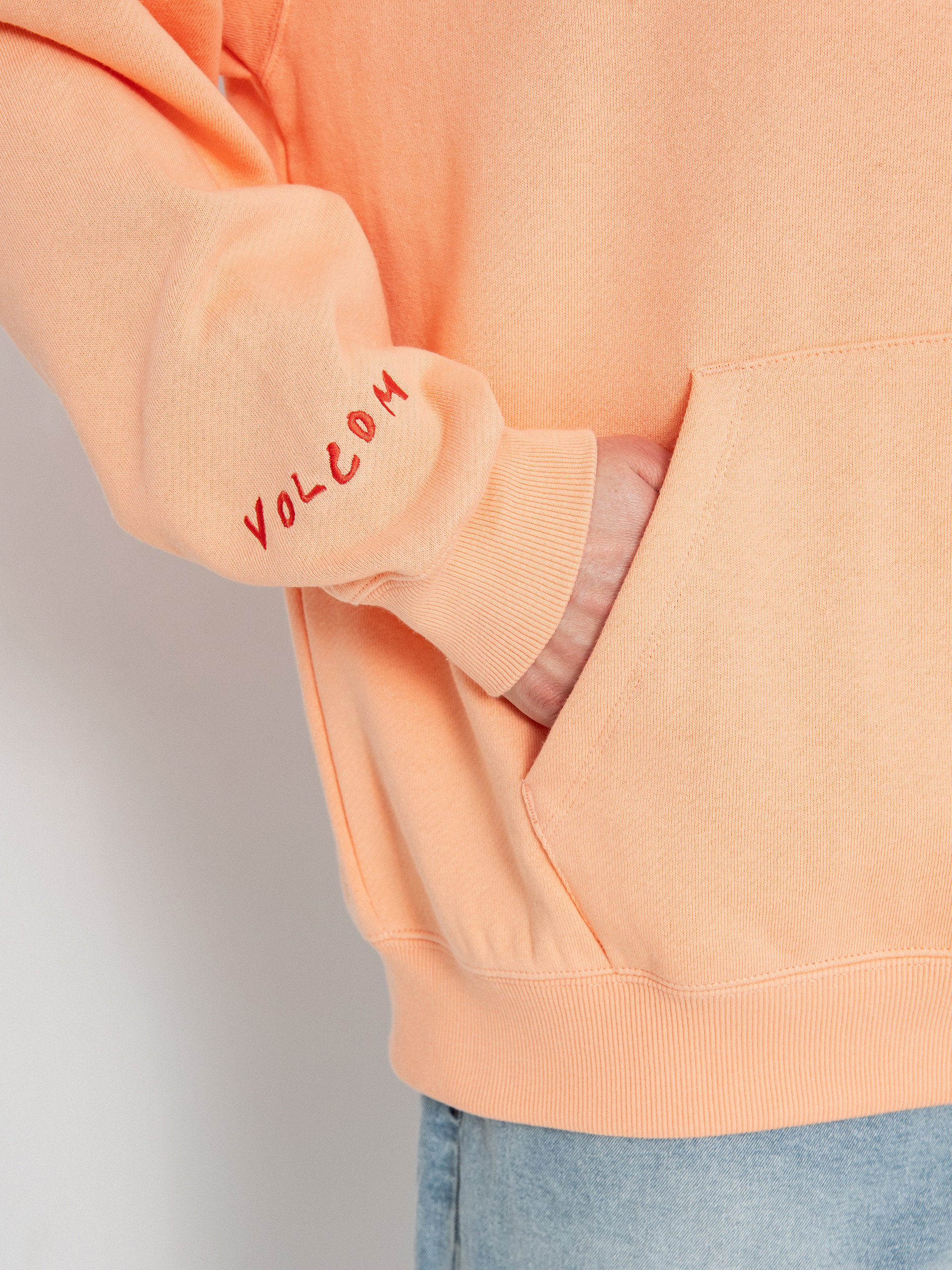 Hanorac cu glugă Volcom Fa Arthur Longo 2 HD (salmon)