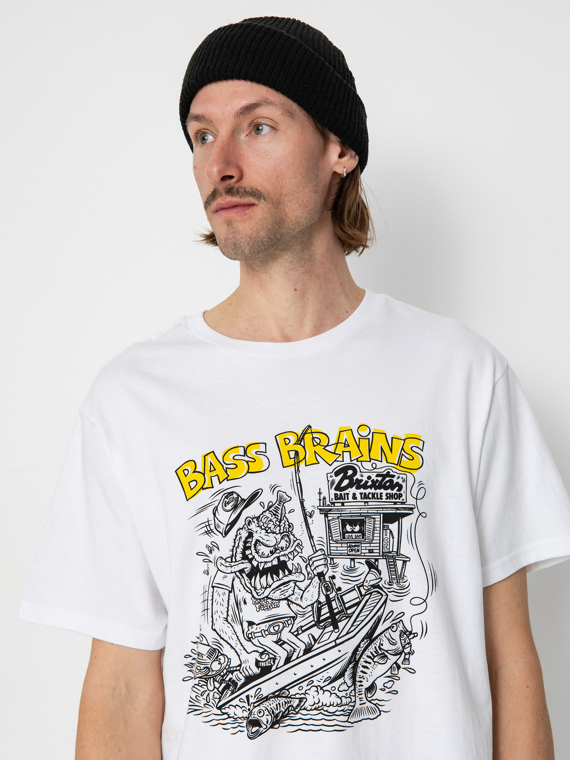 Tricou Brixton Bass Brains Monster Stt (white)