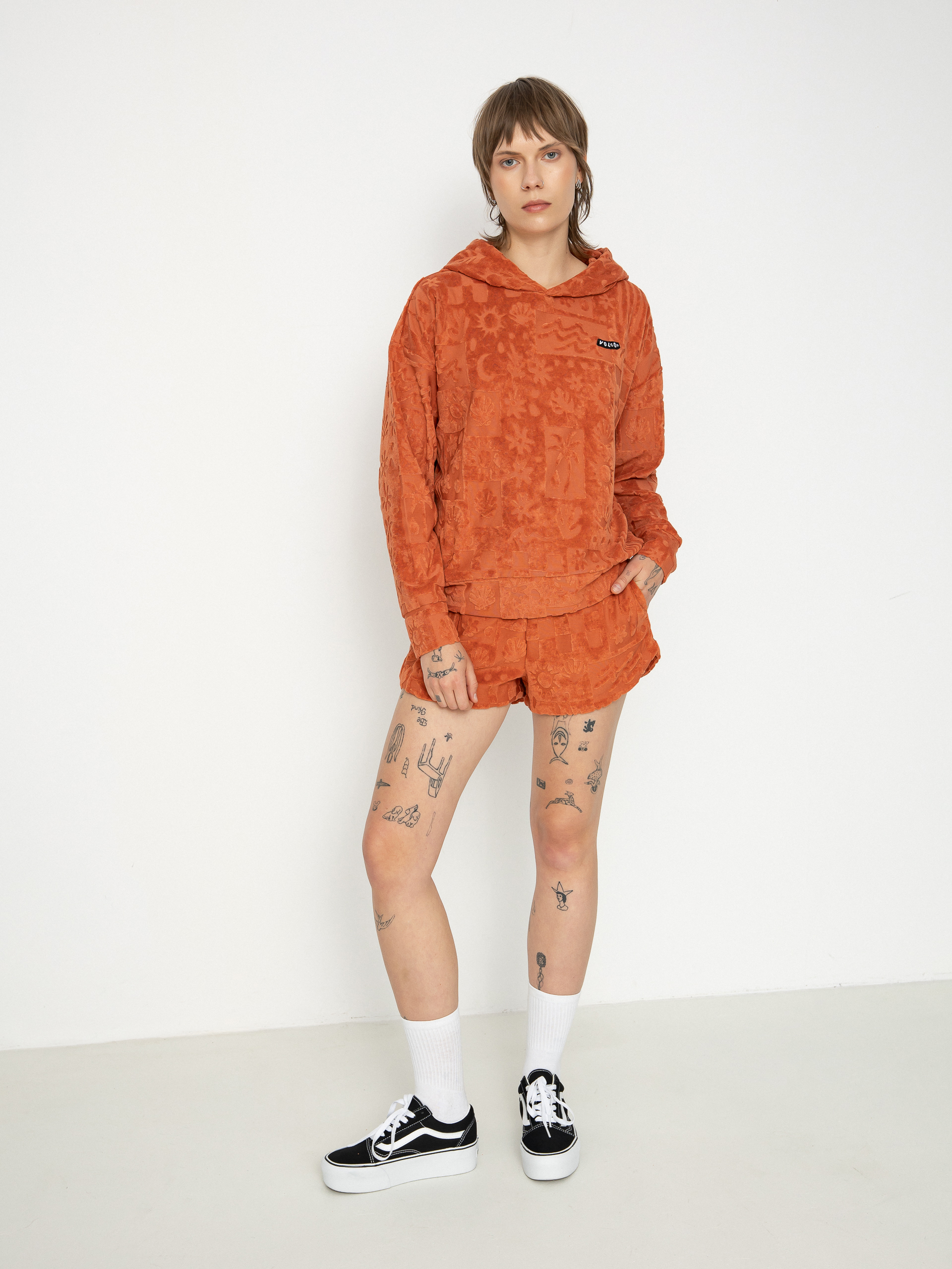 Hanorac cu glugă Volcom Sunny Wild Terry Cloth HD Wmn (rosewood)