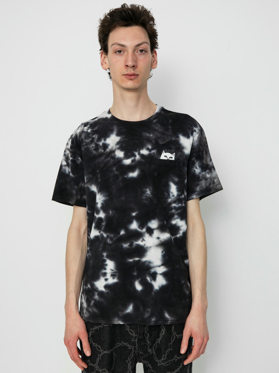 Tricou RipNDip Lord Nermal Pocket (black lightning wash)