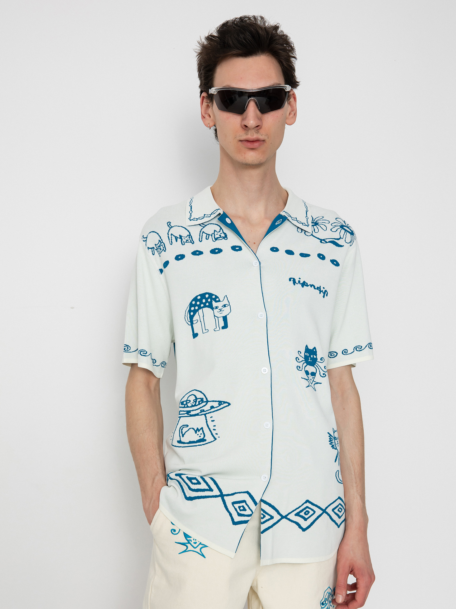 Cămașă RipNDip Blonded Knitted Button (off white)