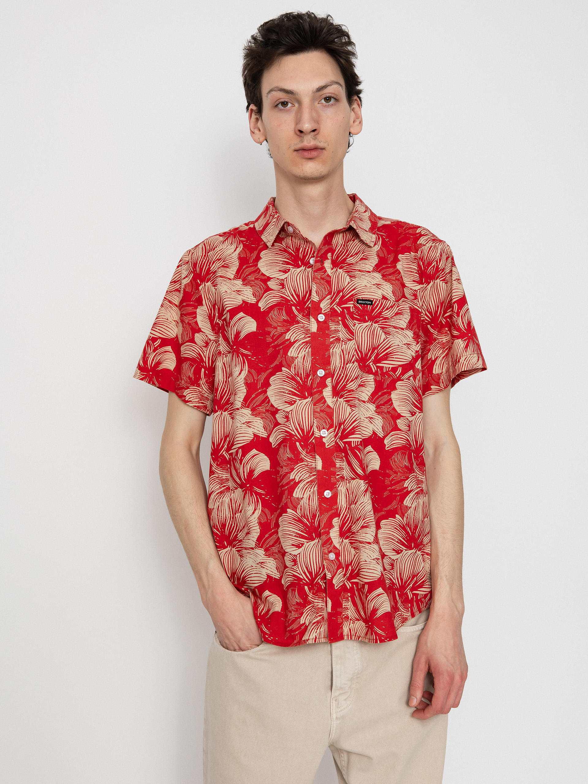 Cămașă Brixton Charter Print (casa red/oatmilk floral)