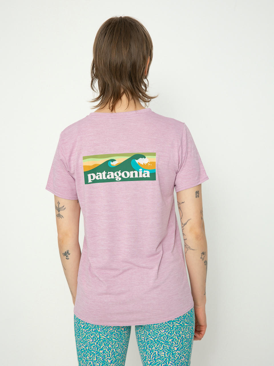 Tricou Patagonia Cap Cool Daily Graphic Wmn (boardshort logo milkweed mauve x-dye)