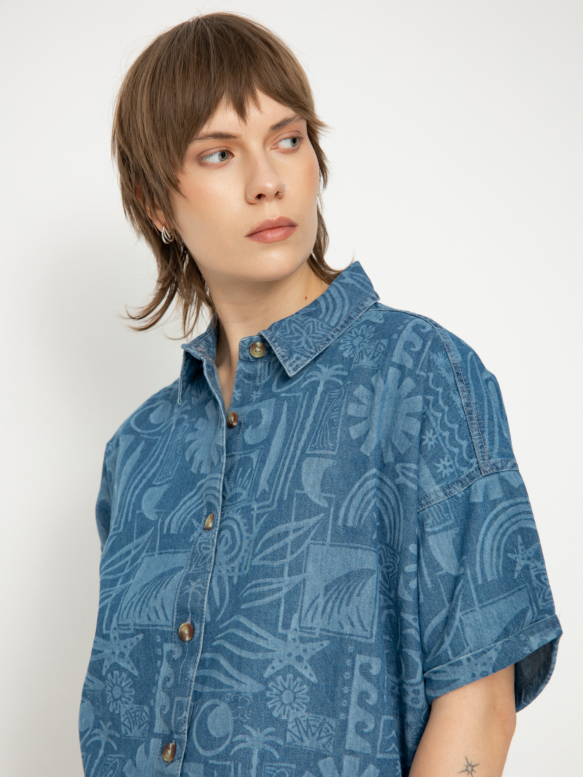 Cămașă Roxy Beach Nostalgia Denim Wmn (medium blue)