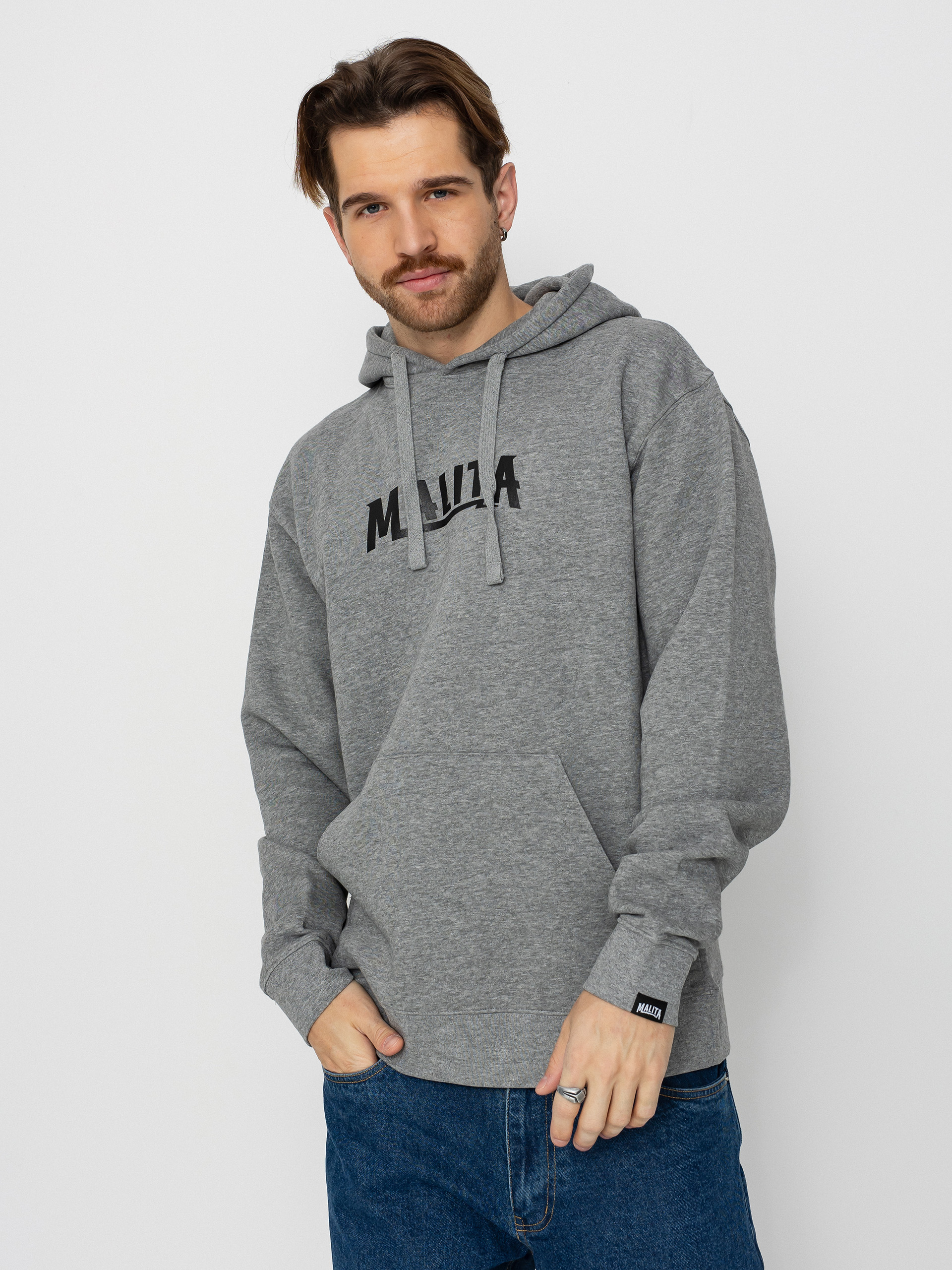 Hanorac cu glugă Malita Logo Thunder (grey)