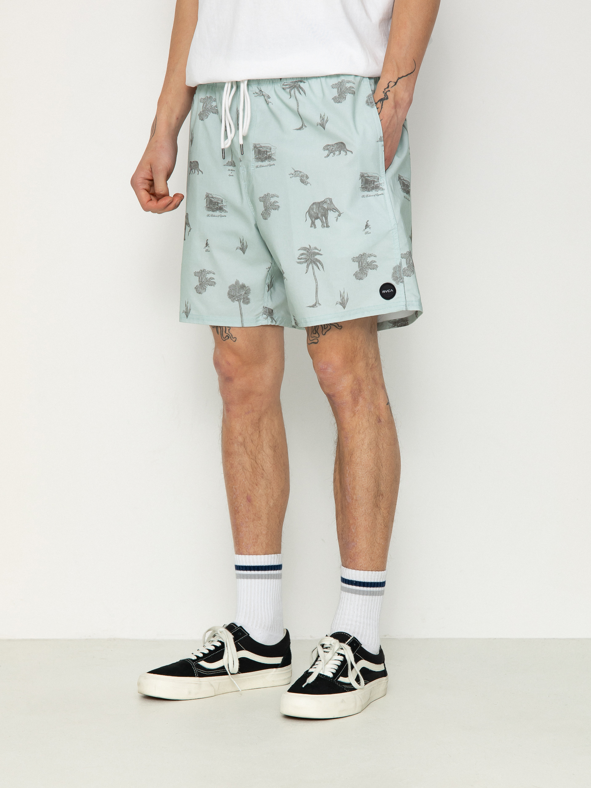 u0218ort pentru plaju0103 RVCA Barnes Elastic (cool blue)