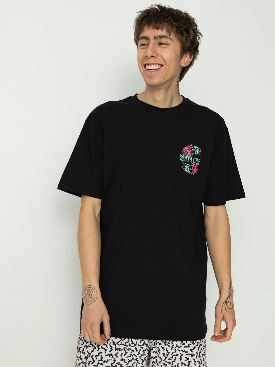 Tricou Santa Cruz Dressen Rose Crew Two (black)