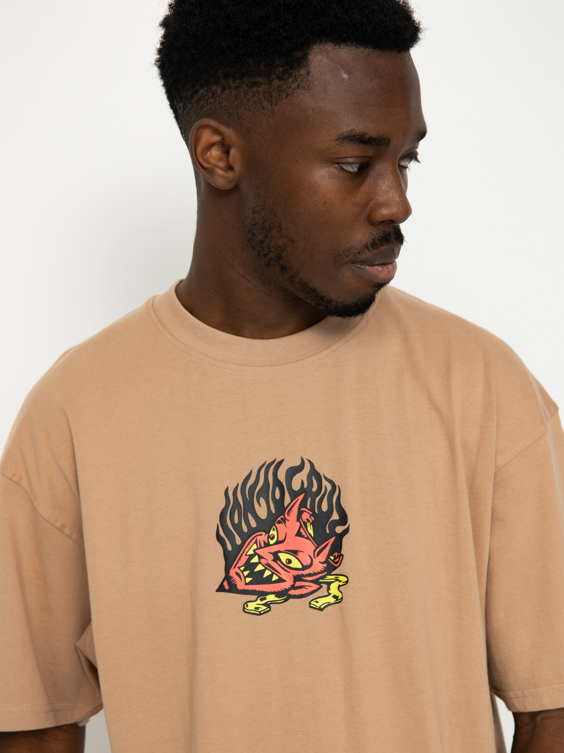 Tricou Santa Cruz Delfino Devil Mask Front (taupe)