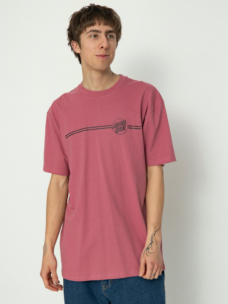 Tricou Santa Cruz Opus Dot Stripe (dusty rose)