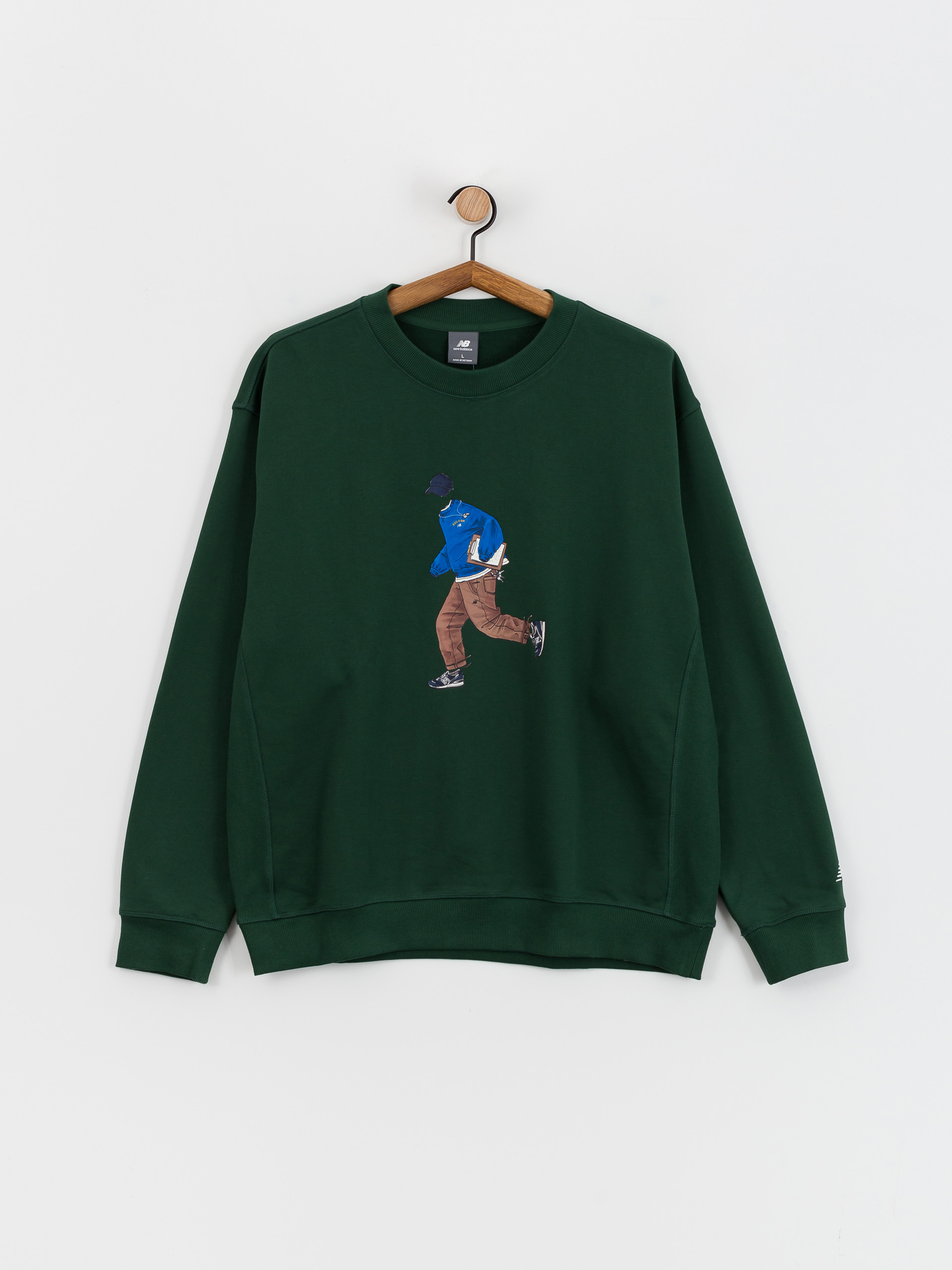 Hanorac cu glugă New Balance Athletics Sport (night green)