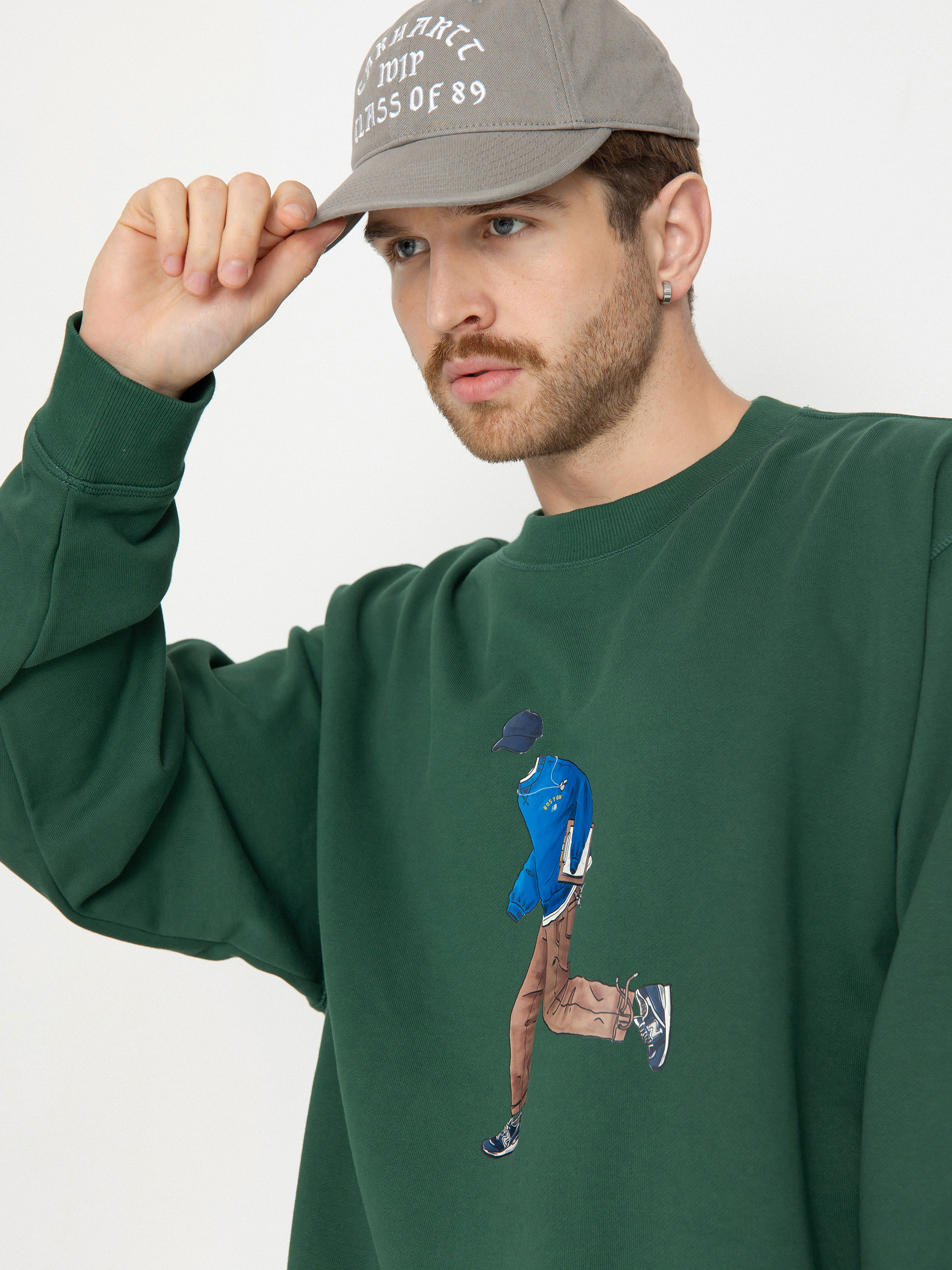 Hanorac cu glugă New Balance Athletics Sport (night green)