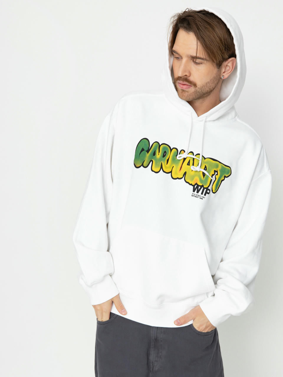 Hanorac cu glugă Carhartt WIP Drip HD (white)