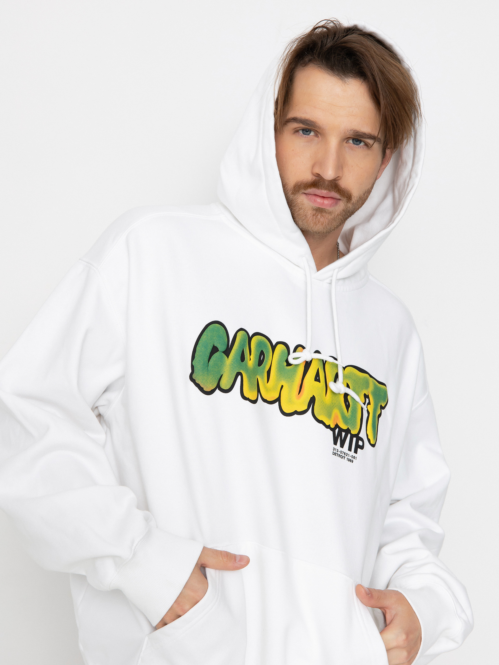 Hanorac cu glugă Carhartt WIP Drip HD (white)
