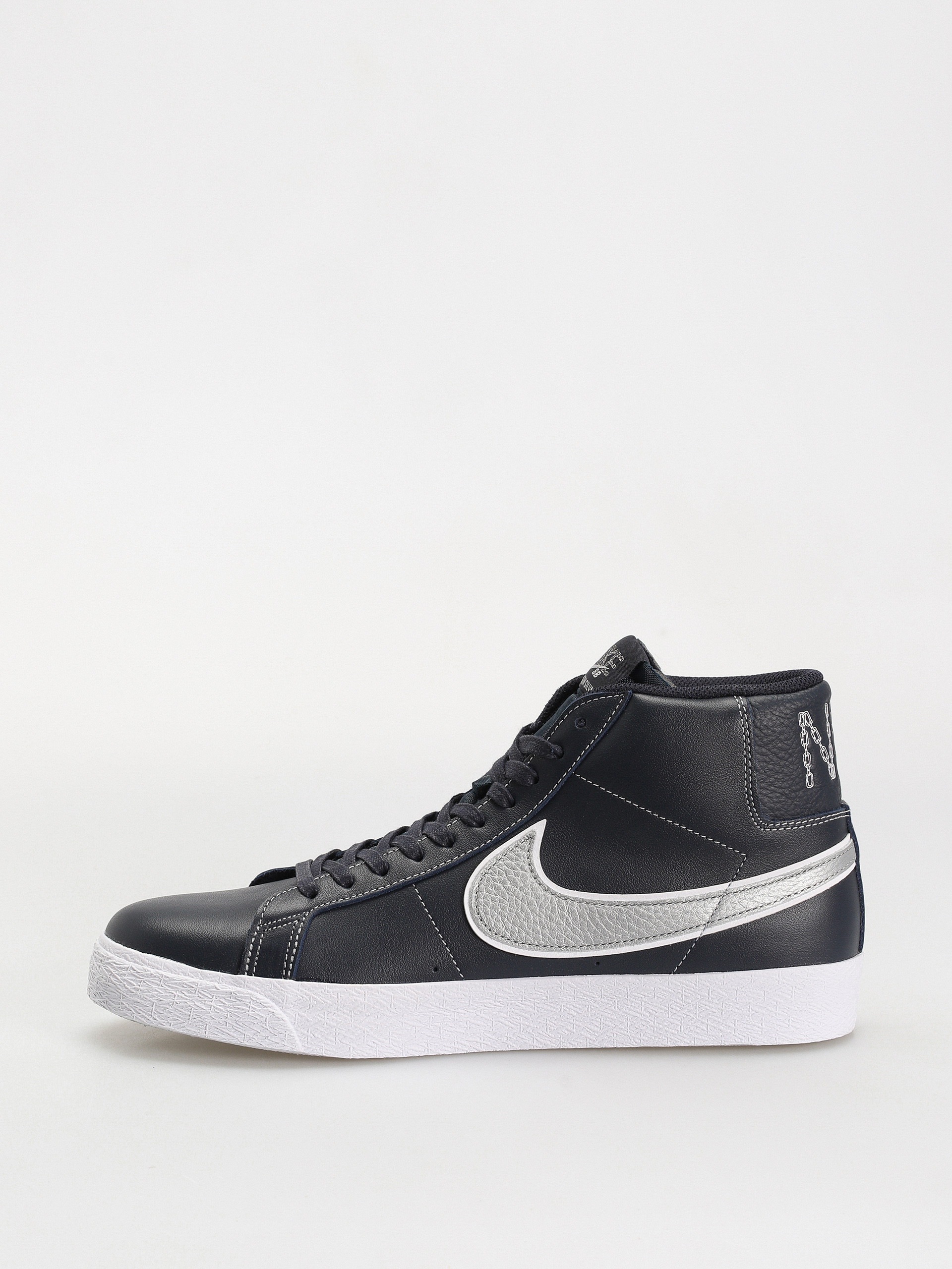 Pantofi Nike SB Zoom Blazer Mid Mason Silva QS (dark obsidian/metallic silver white)