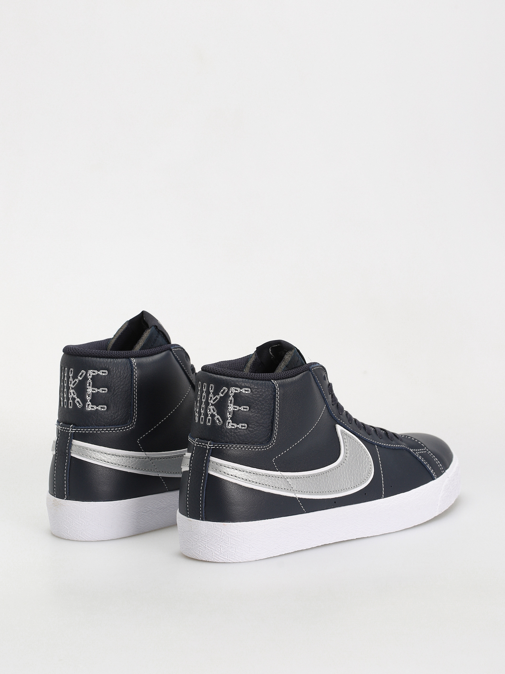 Pantofi Nike SB Zoom Blazer Mid Mason Silva QS (dark obsidian/metallic silver white)