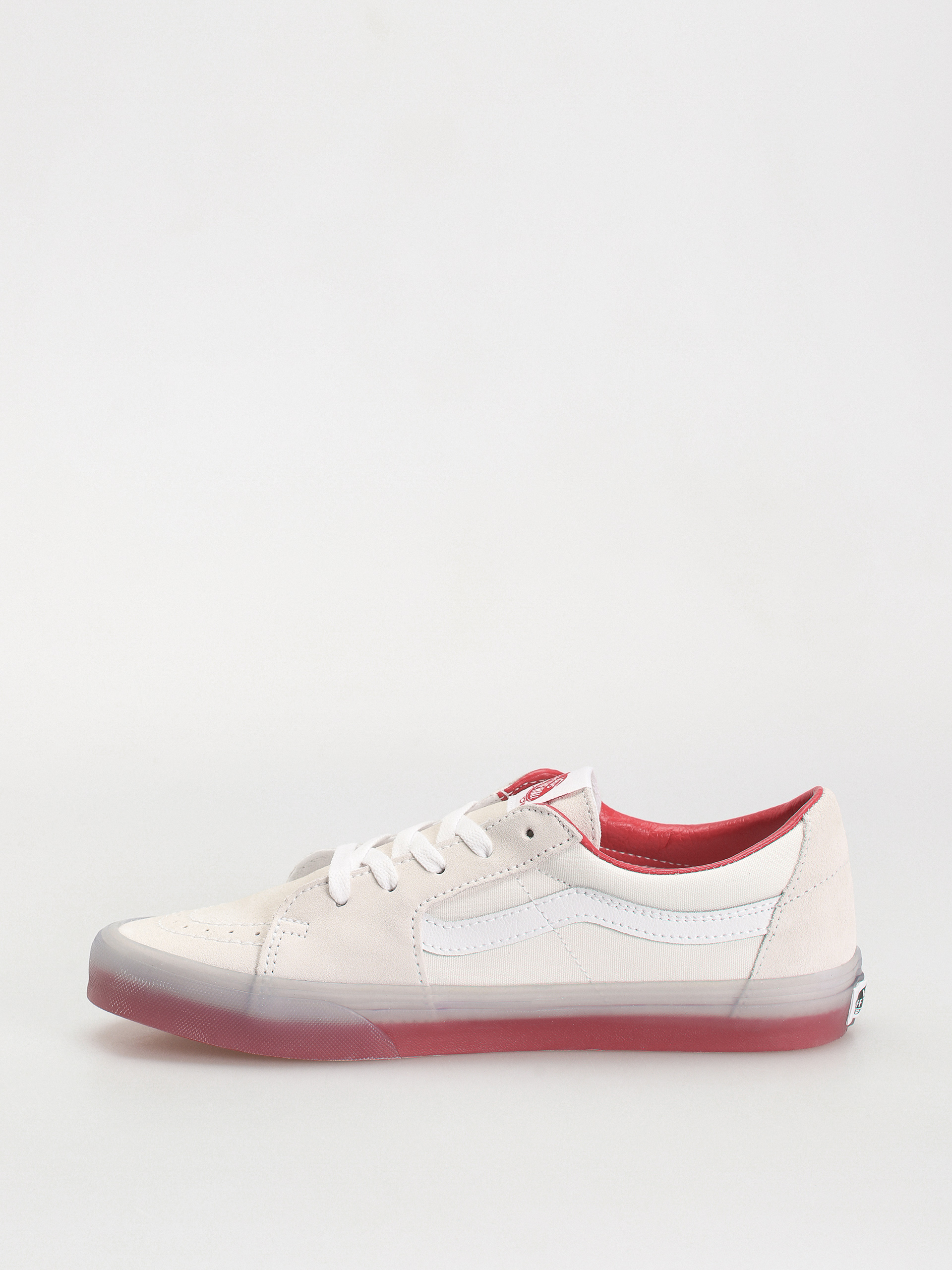 Pantofi Vans Sk8 Low (translucent sidewall white/red)