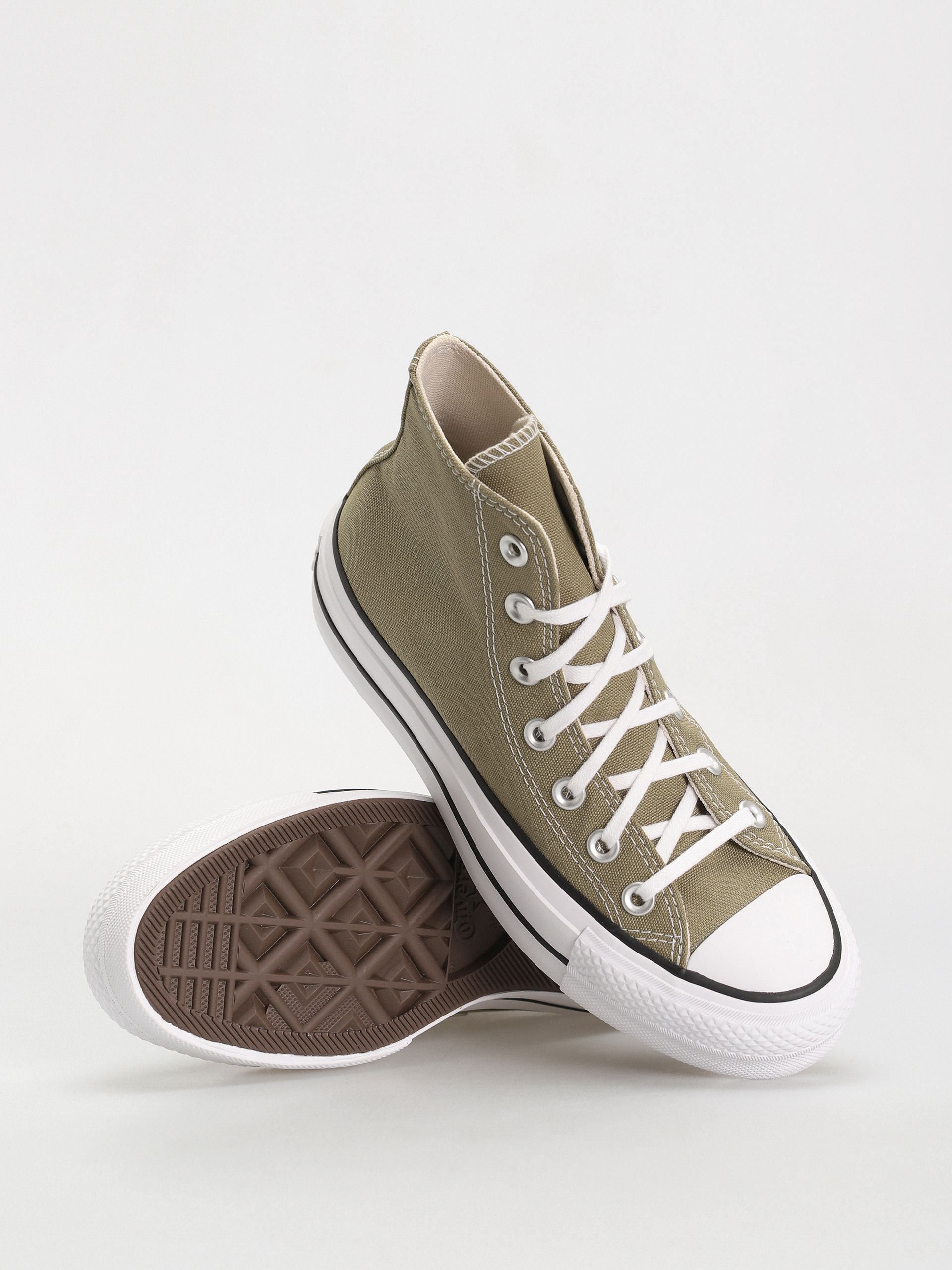 Teniși Converse Chuck Taylor All Star Lift Hi Wmn (olive/white)