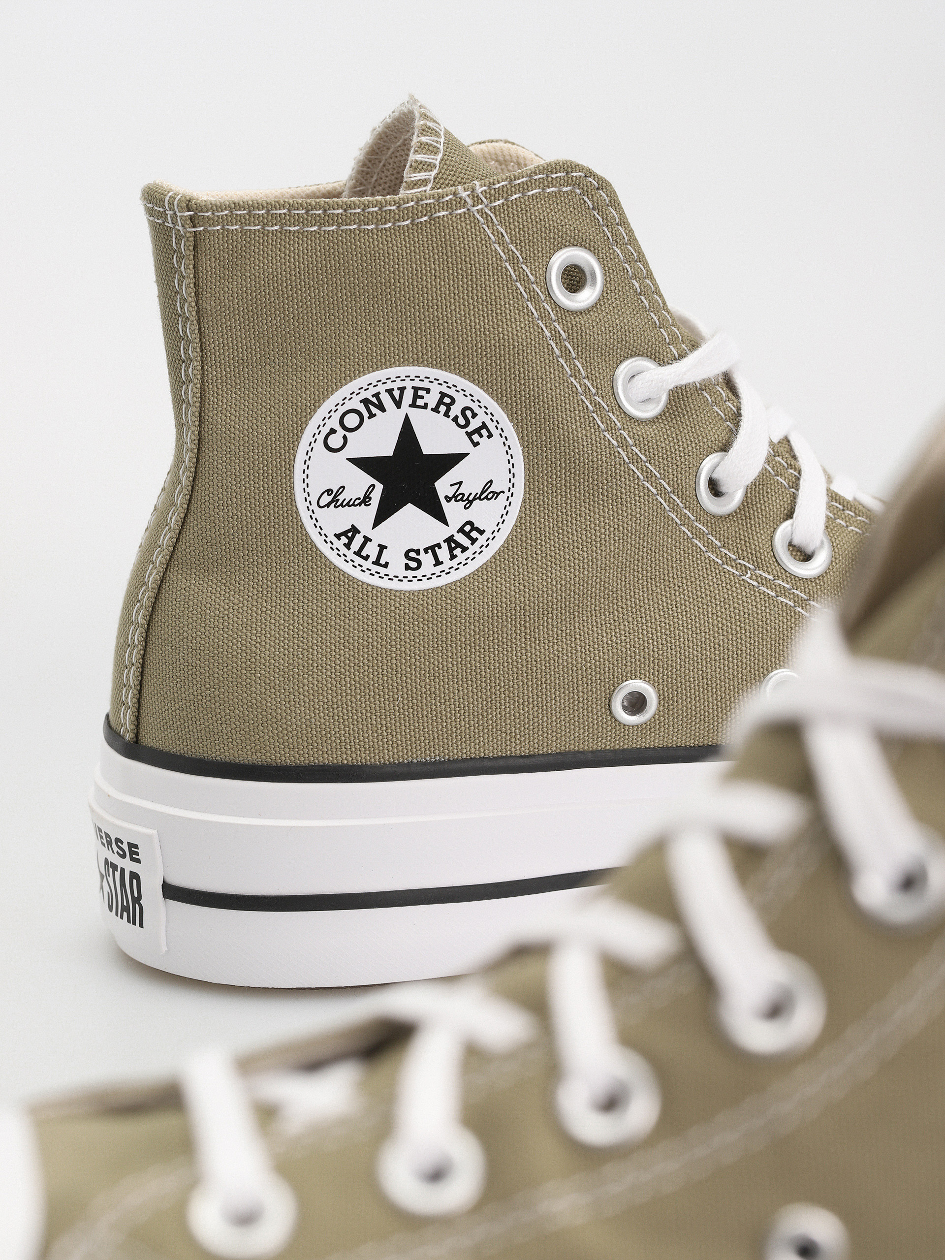 Teniși Converse Chuck Taylor All Star Lift Hi Wmn (olive/white)