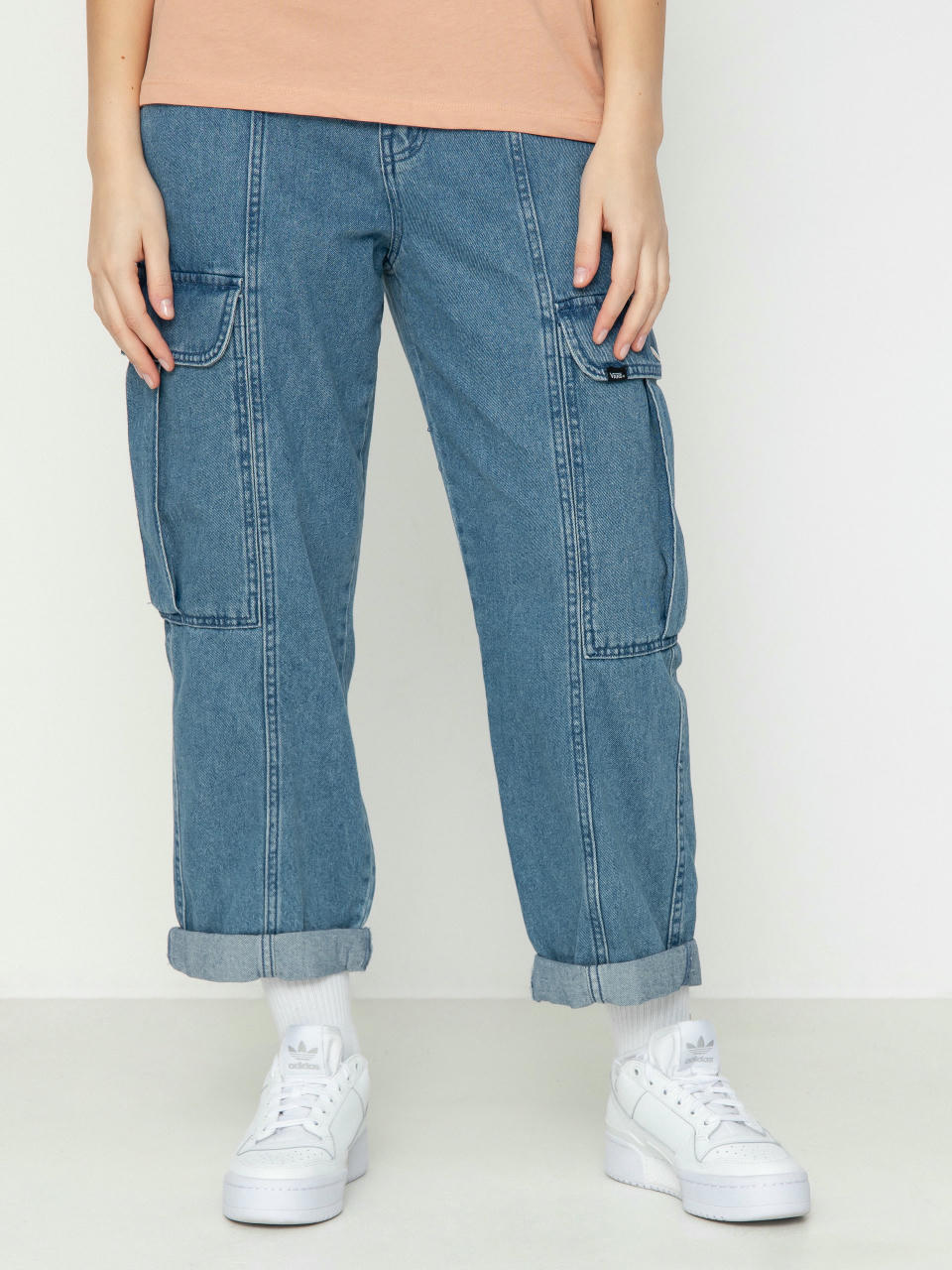 Pantaloni Vans Sidewalk Denim Cargo Wmn (stone wash)