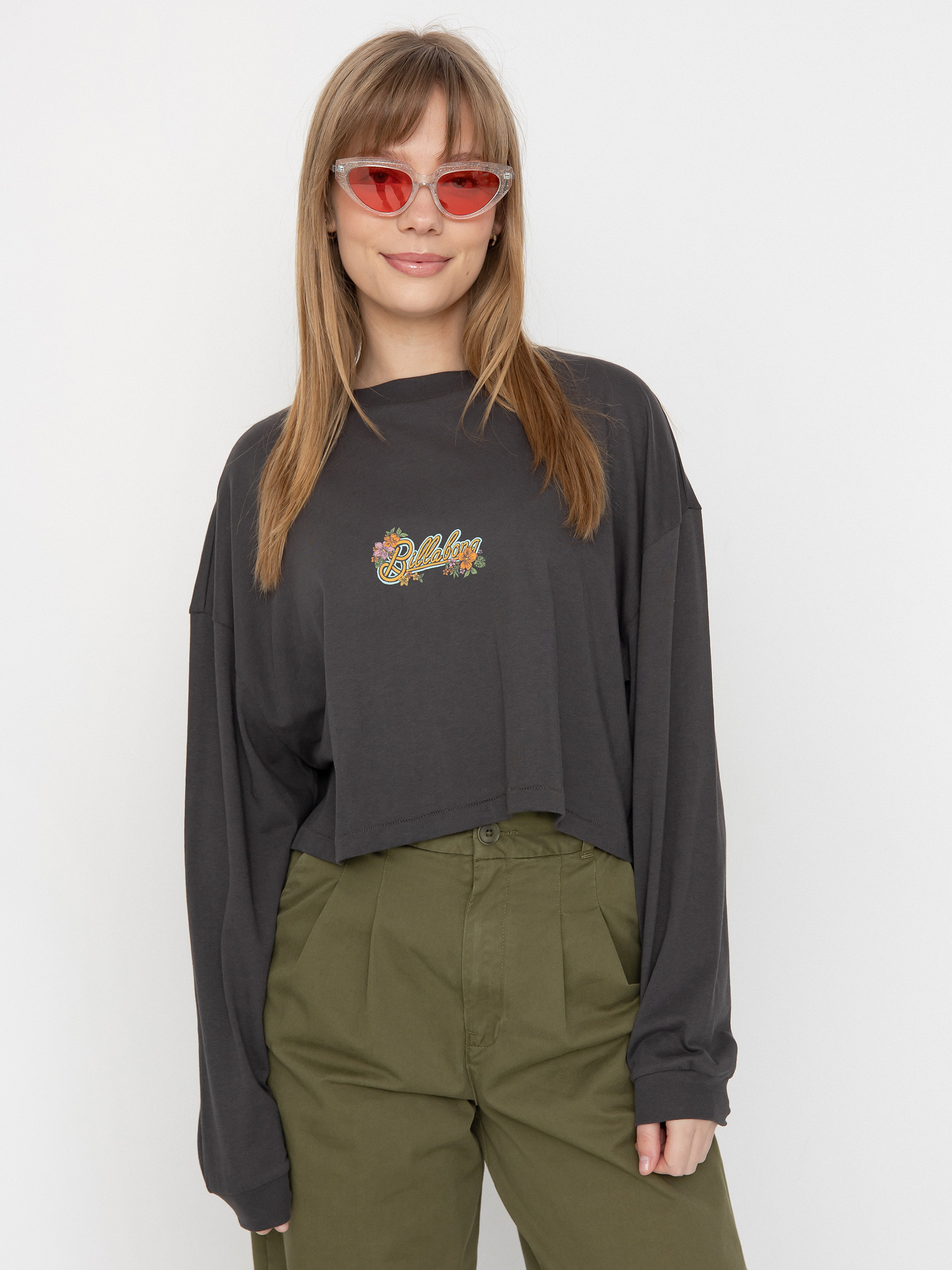 Tricou Billabong Beach Boyfriend Crop Wmn (black sands)