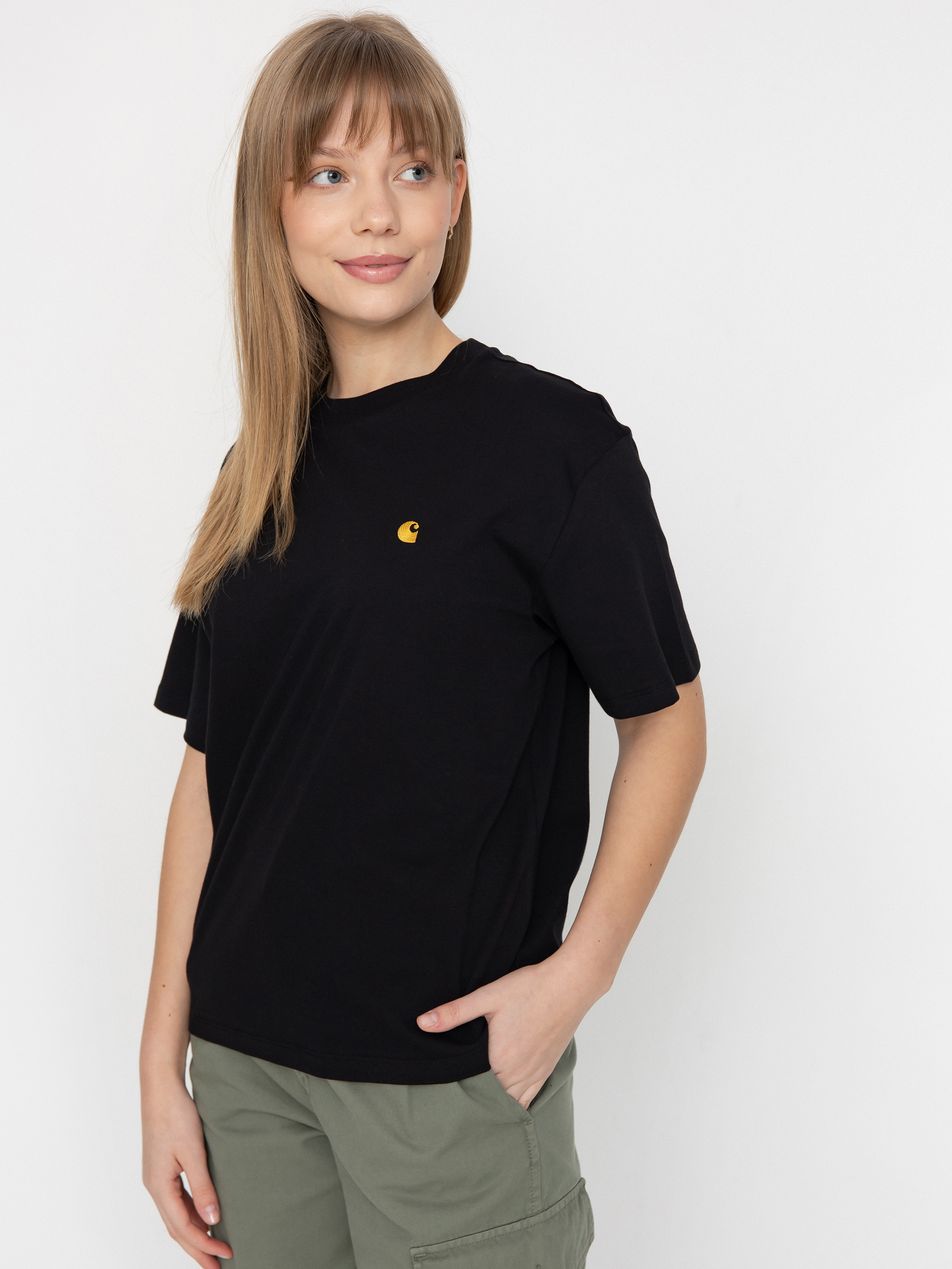 Tricou Carhartt WIP Chase Wmn (black/gold)