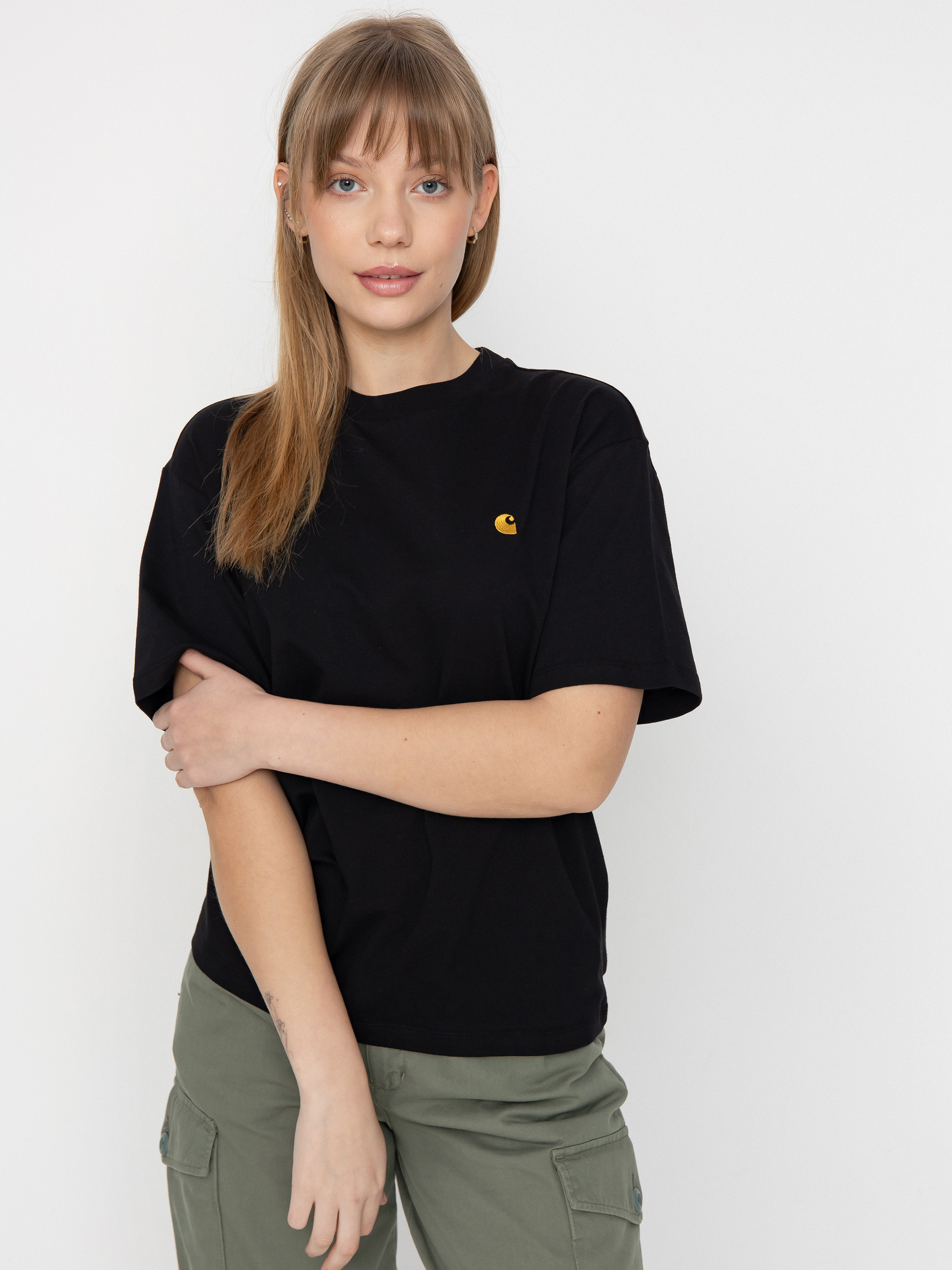 Tricou Carhartt WIP Chase Wmn (black/gold)