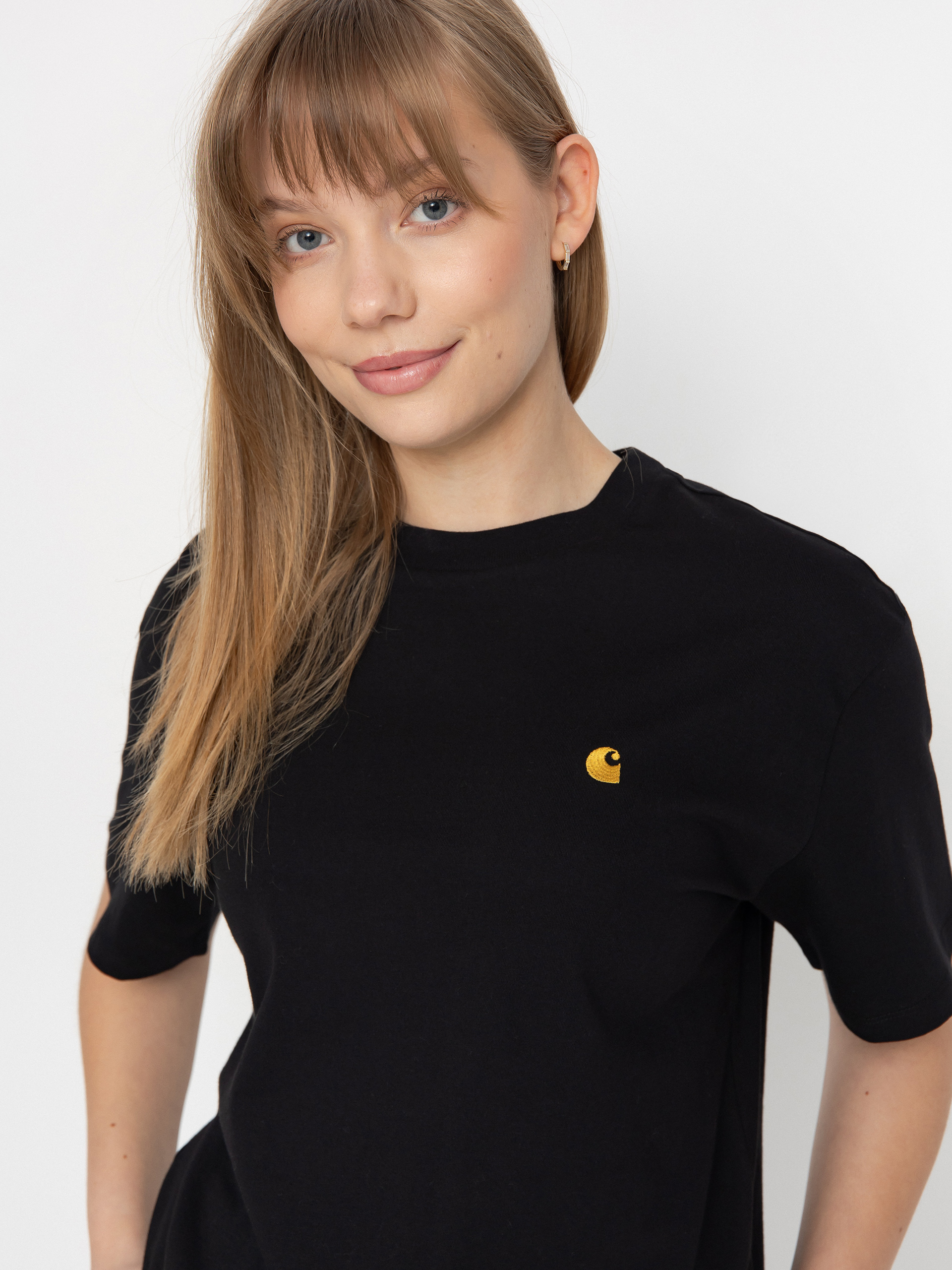 Tricou Carhartt WIP Chase Wmn (black/gold)