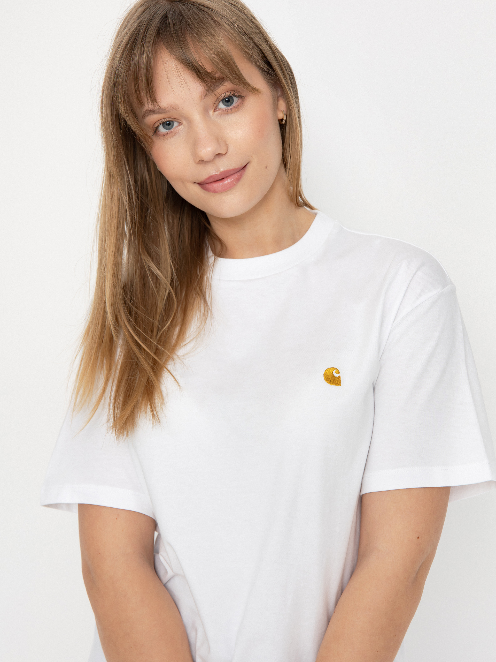 Tricou Carhartt WIP Chase Wmn (white/gold)