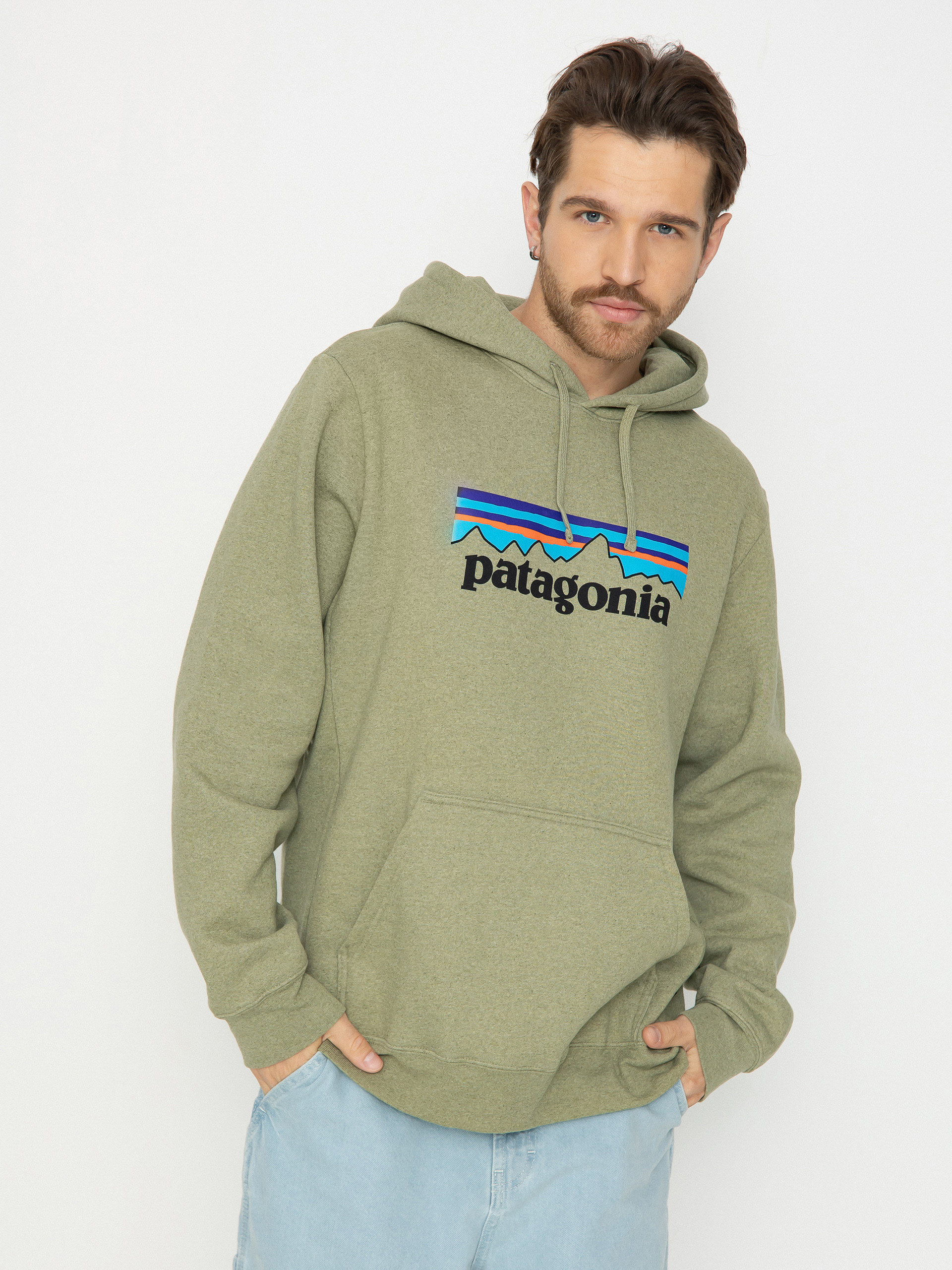 Hanorac cu glugă Patagonia P-6 Logo Uprisal HD (buckhorn green)