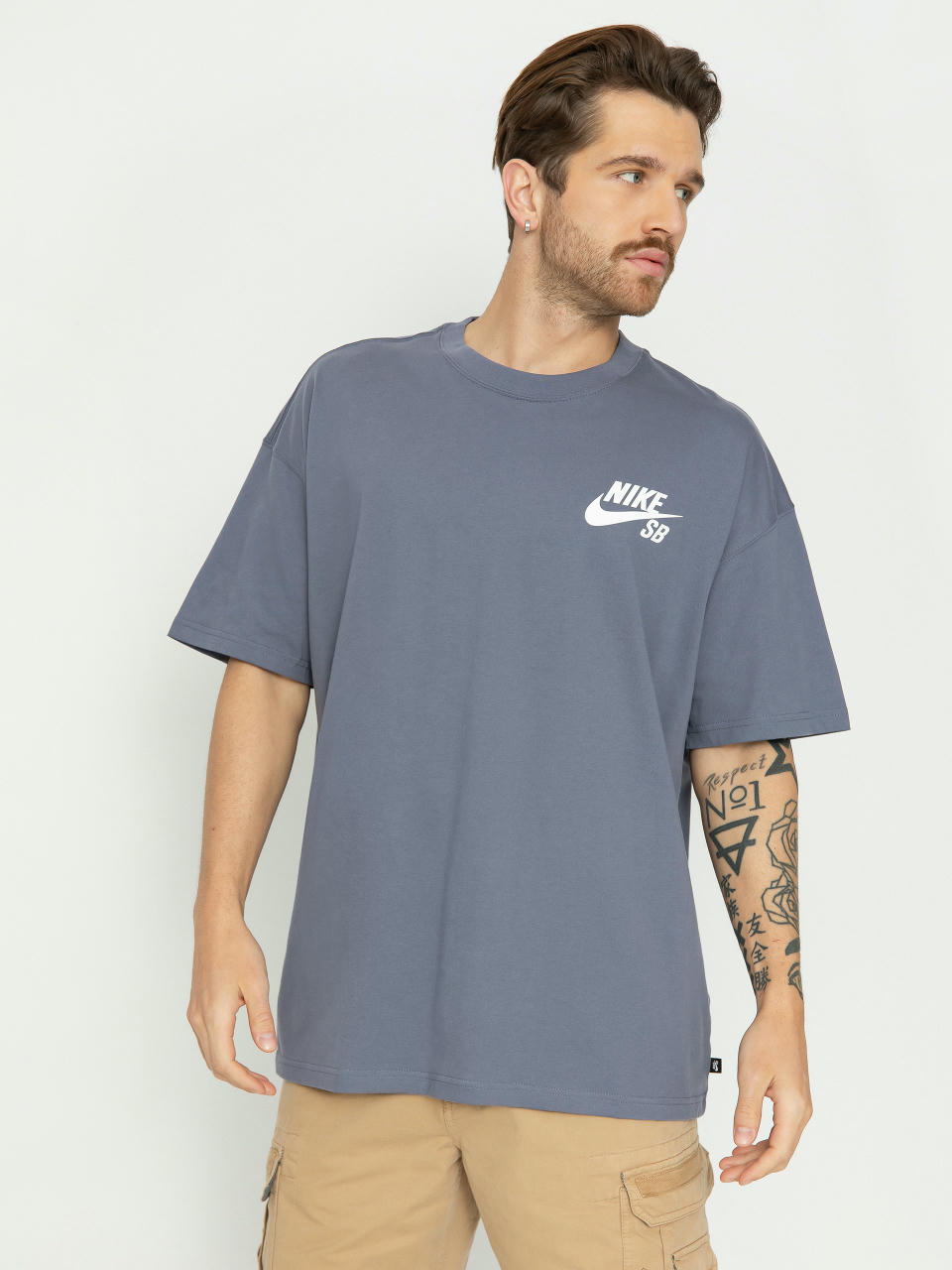 Tricou Nike SB Logo Lbr (light carbon)