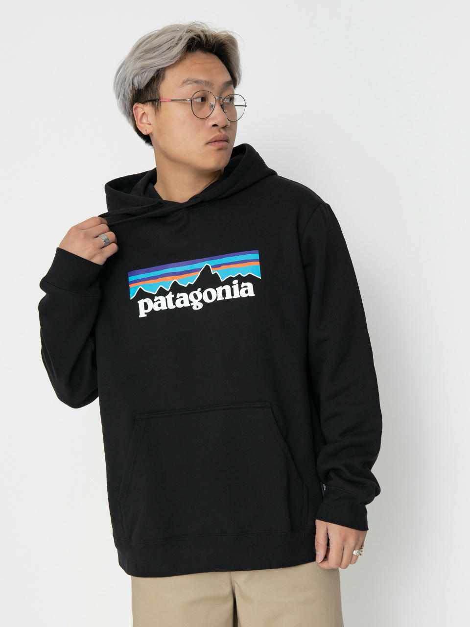 Hanorac cu glugă Patagonia P-6 Logo Uprisal HD (black)