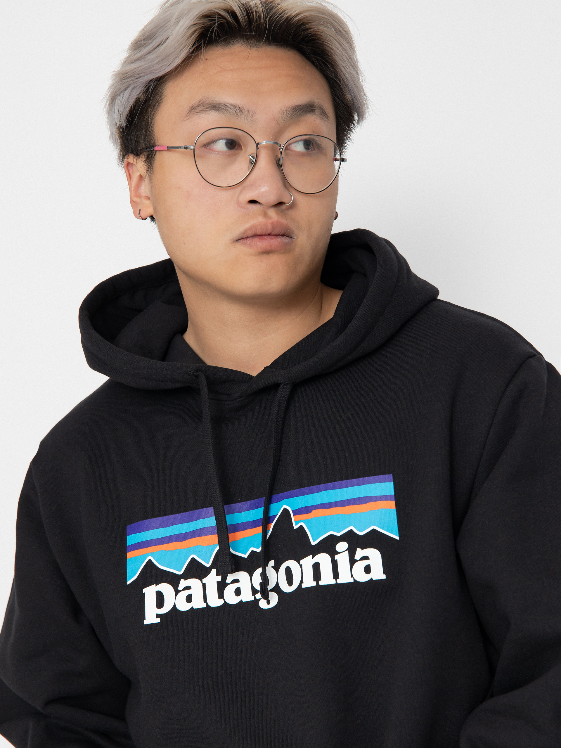 Hanorac cu glugă Patagonia P-6 Logo Uprisal HD (black)