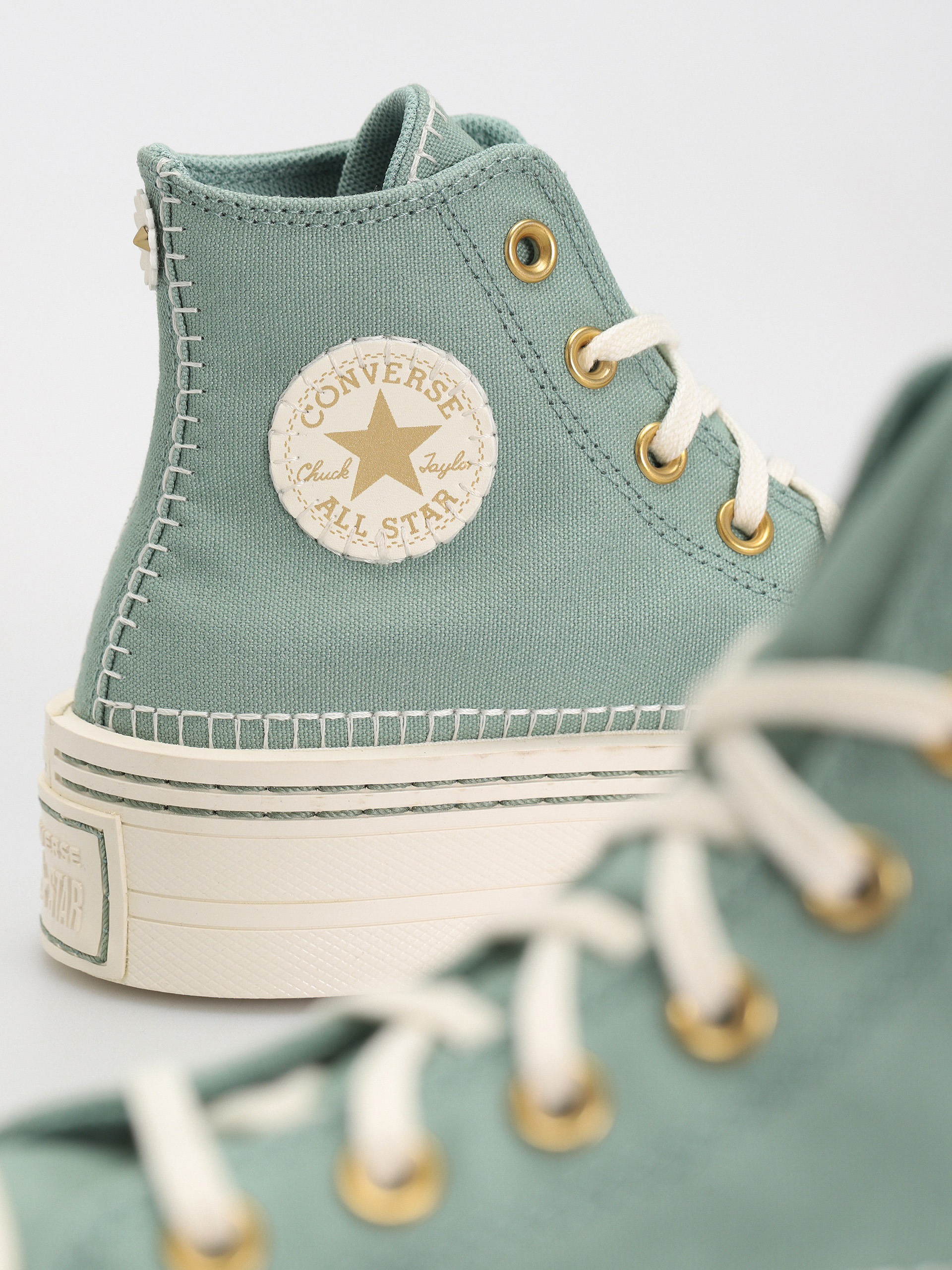 Teniși Converse Chuck Taylor All Star Modern Lift Hi Wmn - verde
