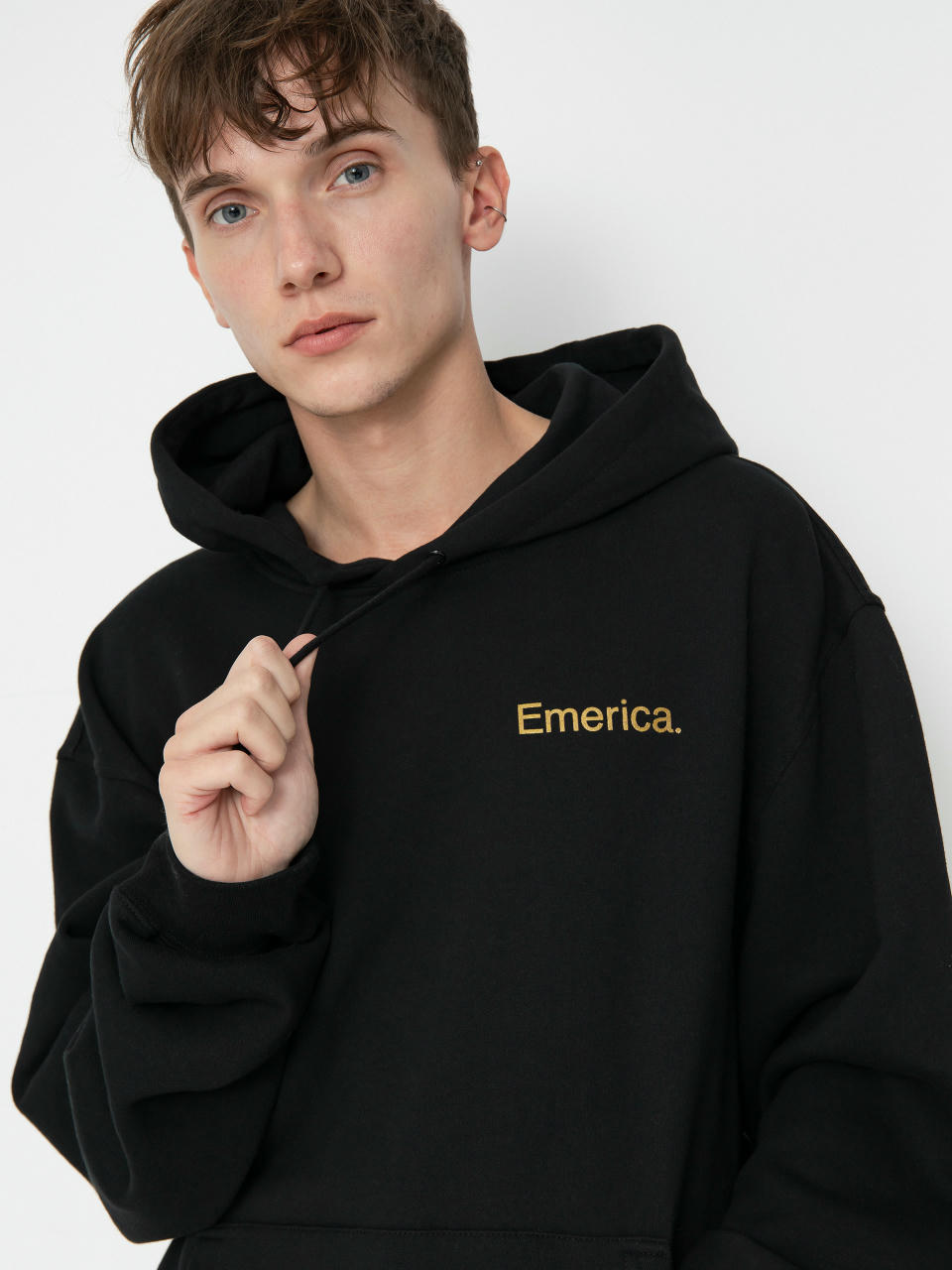 Hanorac cu glugă Emerica Lockup HD (black/gold)