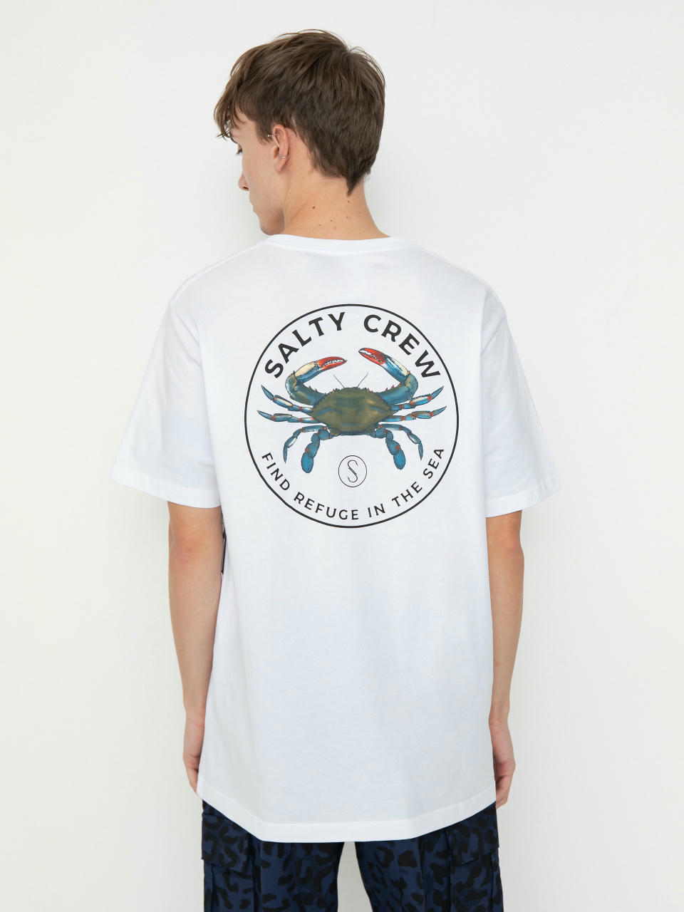 Tricou Salty Crew Blue Crabber Premium (white)